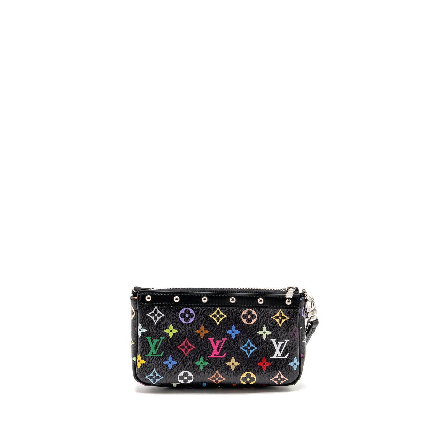 Louis Vuitton X Takashi Murakami Pochette Accessories Multicolour Monogram Canvas Black