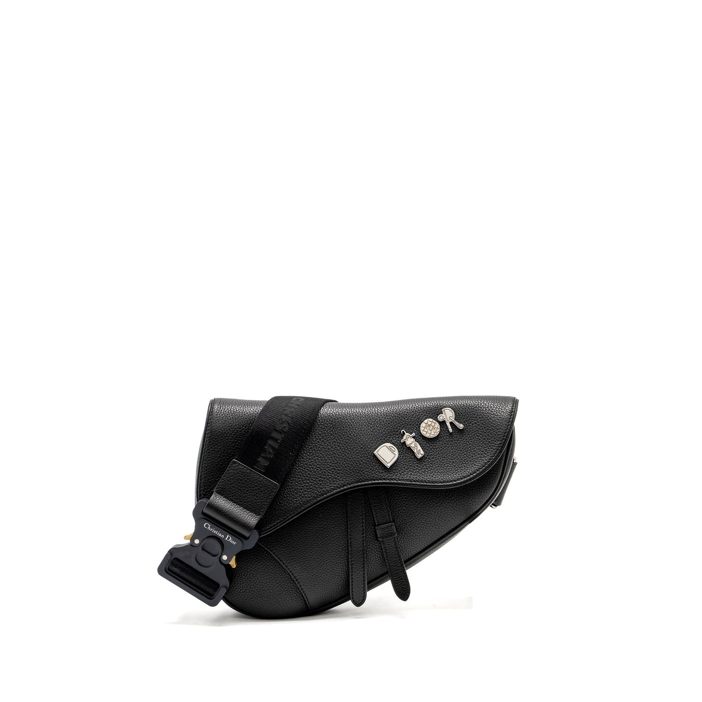 Dior Homme Charms Saddle Purse Calfskin Black