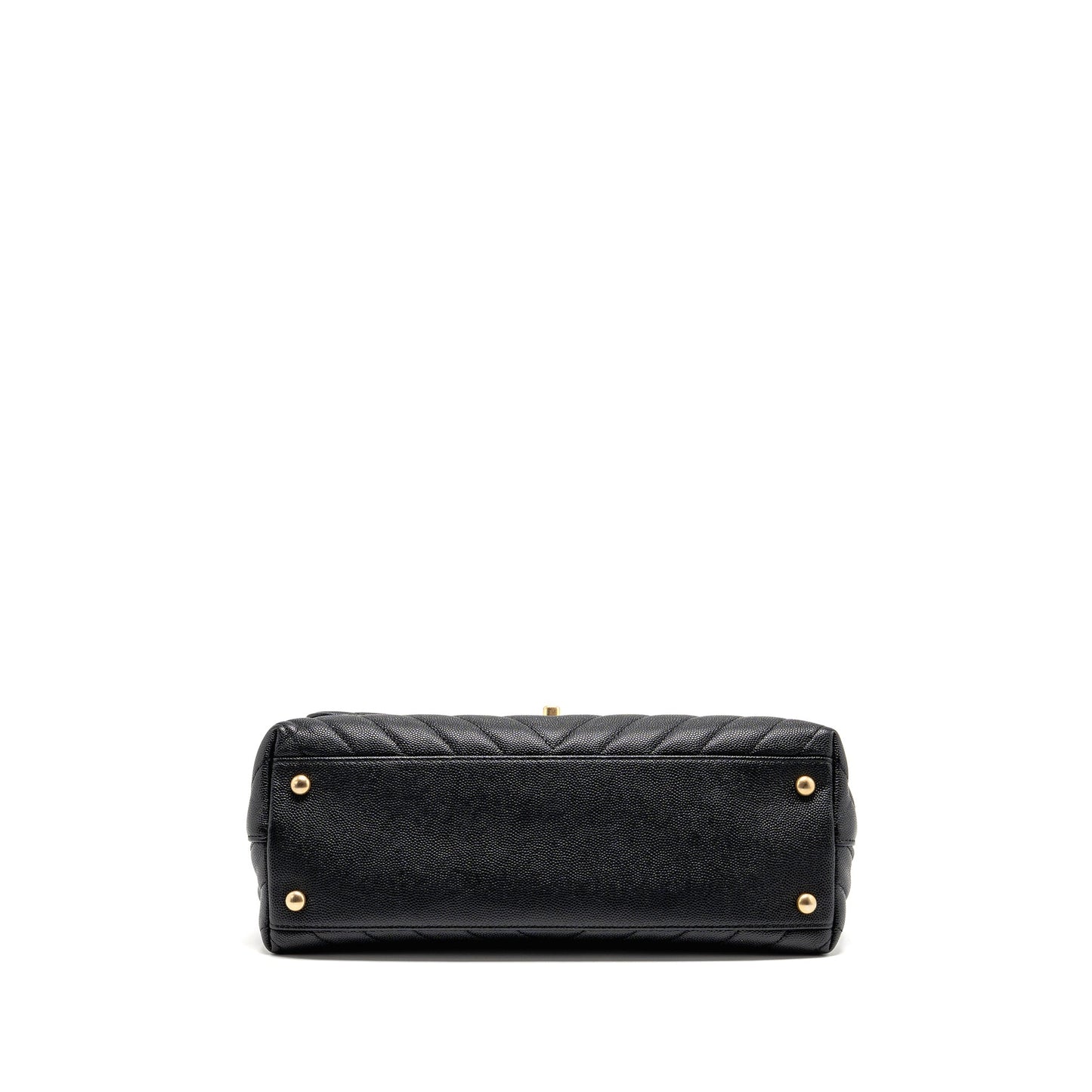 Chanel Medium Chevron Coco handle caviar black GHW