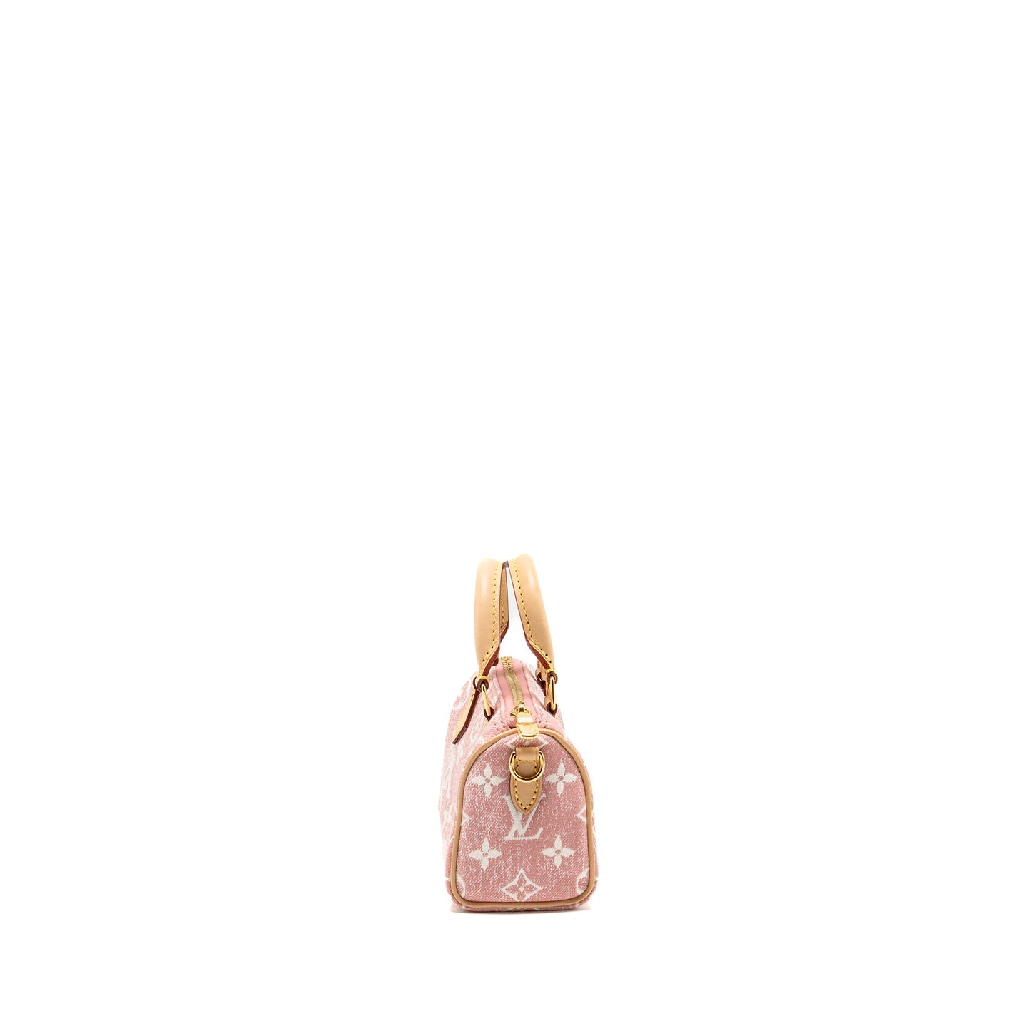 Louis Vuitton Nano Speedy Monogram Denim Pink
