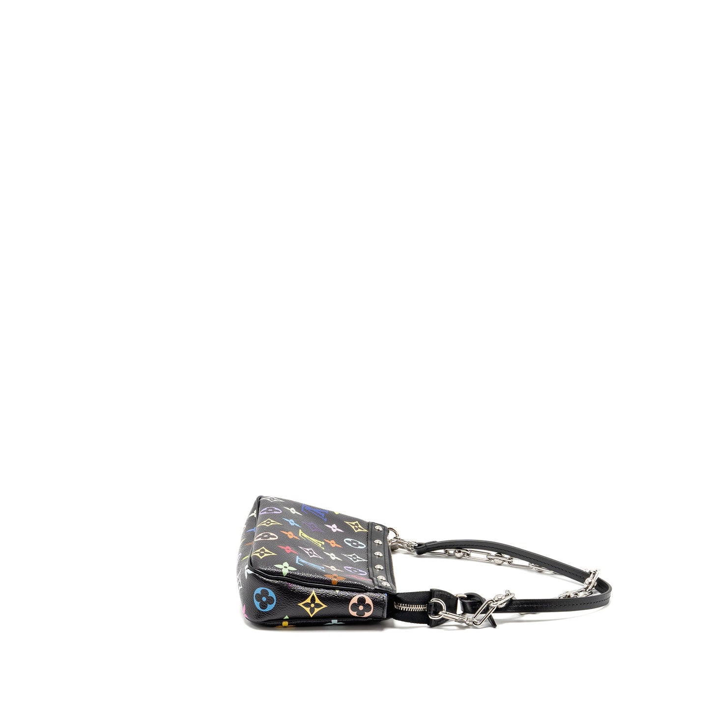 Louis Vuitton X Takashi Murakami Pochette Accessories Multicolour Monogram Canvas Black