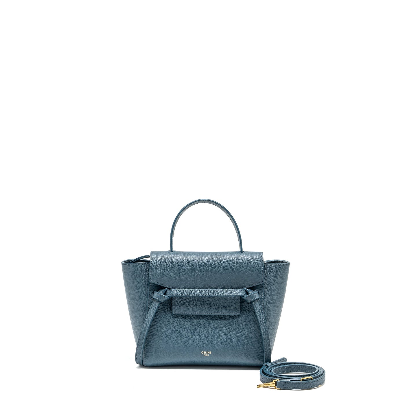 Celine nano belt Purse Grained Calfskin Blue