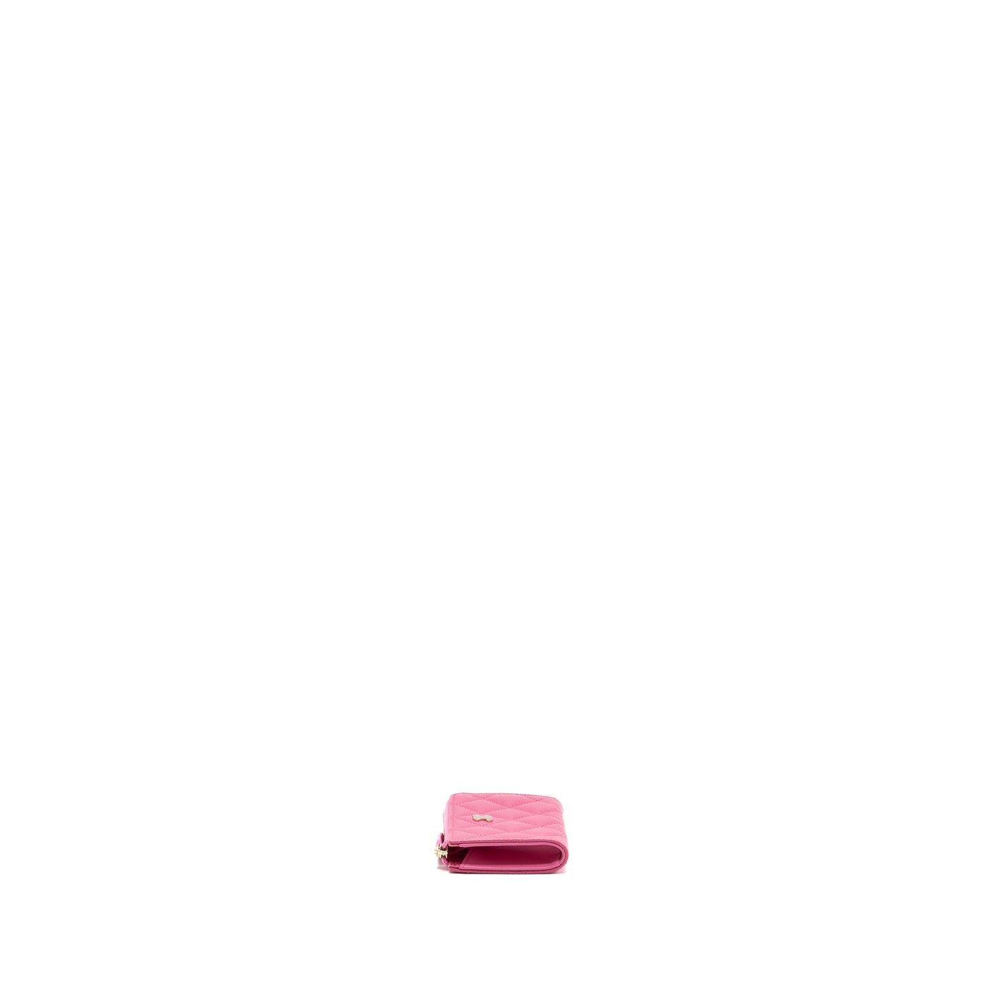 Chanel zippy key ring pouch caviar pink LGHW
