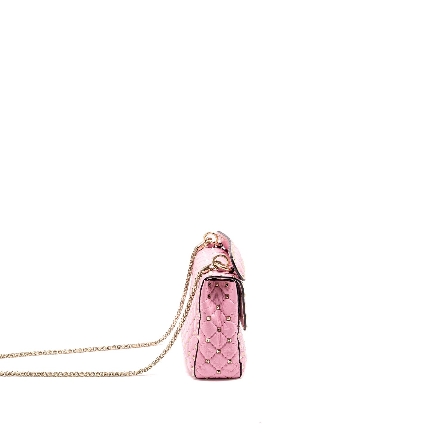 Valentino Medium Rockstud Spike Purse leather Pink