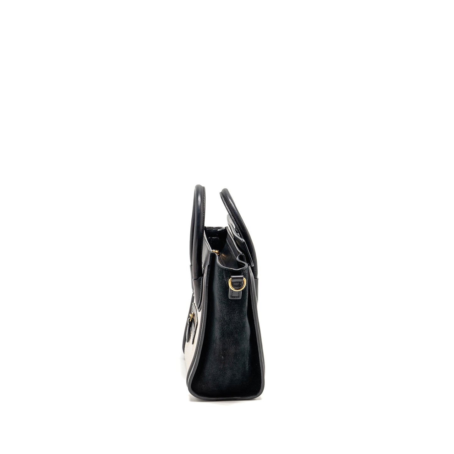 Celine Nano Luggage Purse calfskin black / white