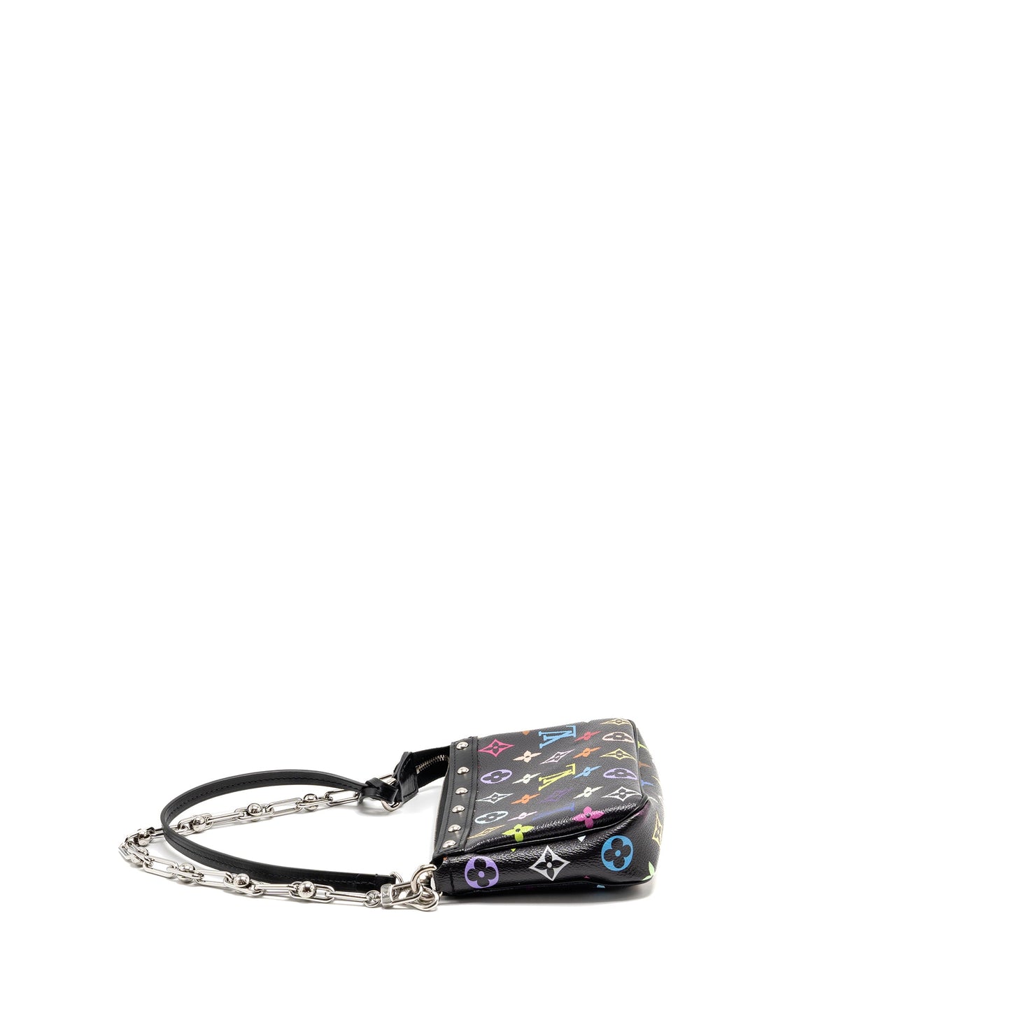 Louis Vuitton X Takashi Murakami Pochette Accessories Multicolour Monogram Canvas Black