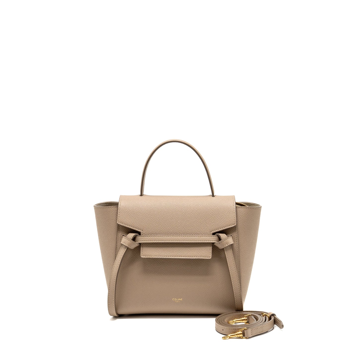 Celine Nano Belt Purse Grained Calfskin Beige