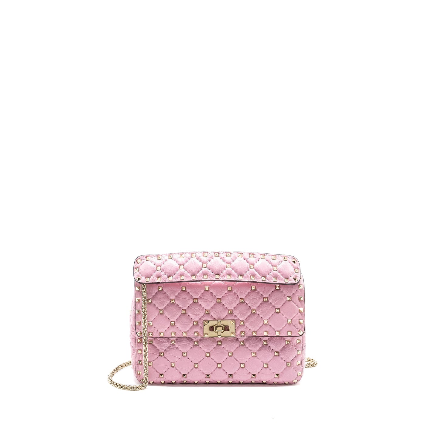 Valentino Medium Rockstud Spike Purse leather Pink