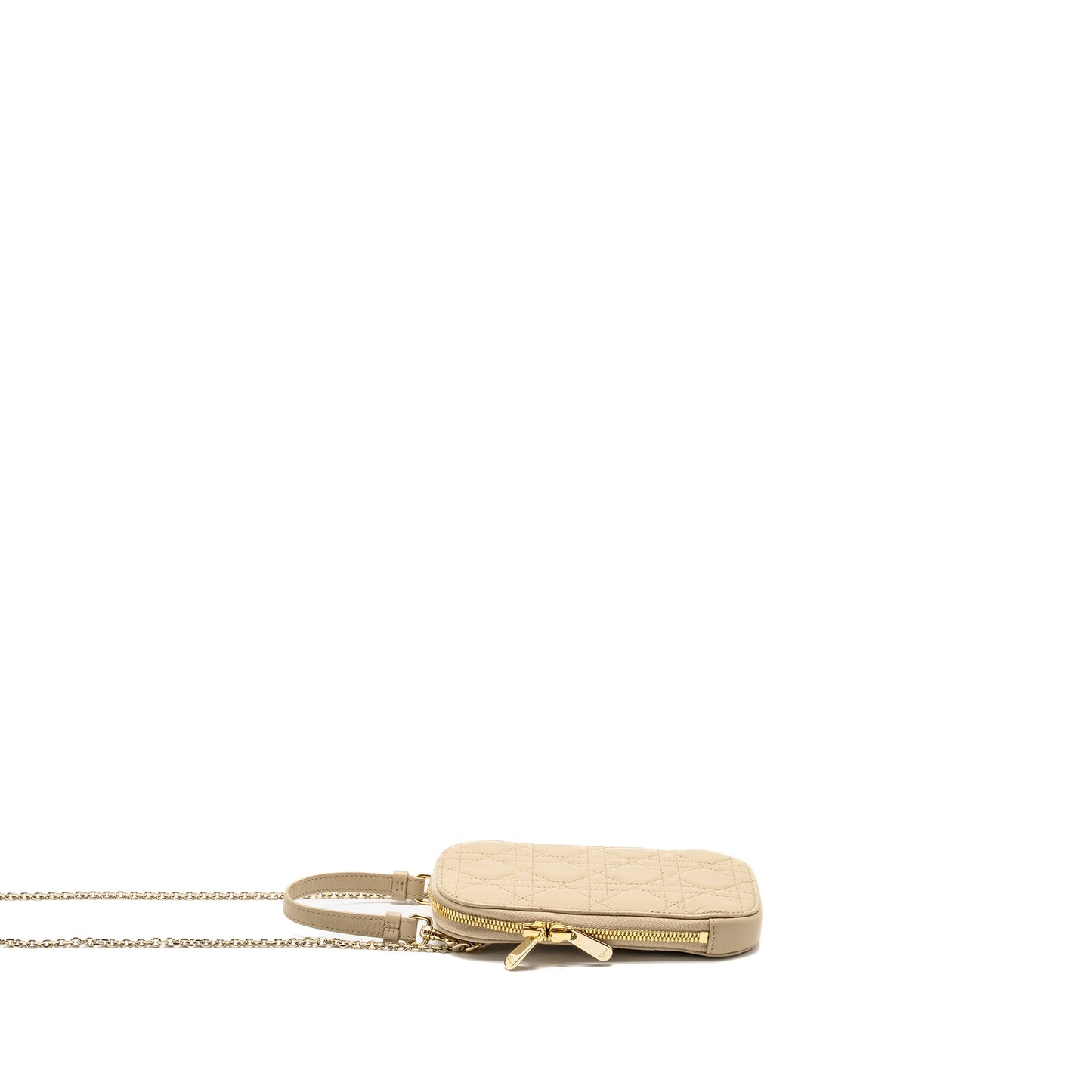 Lady Dior Call'in Dior Phone Holder Cannage Lambskin Beige