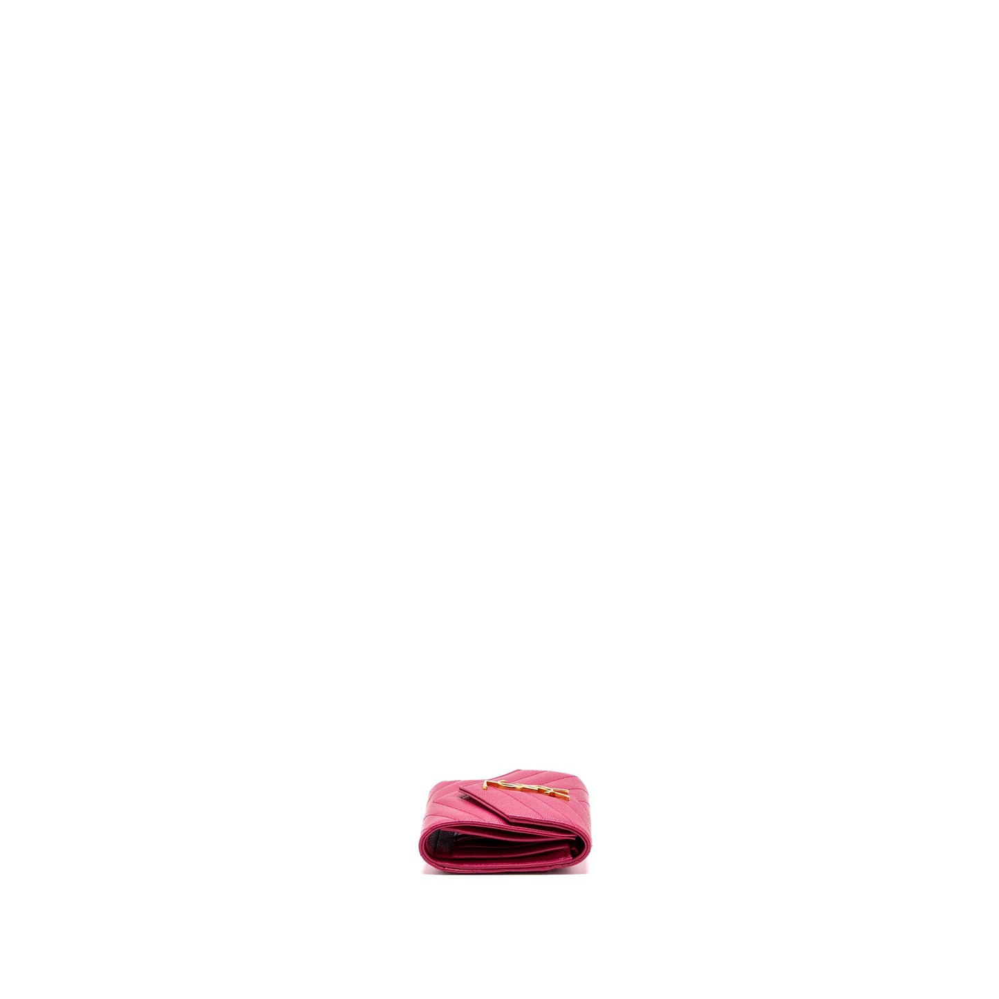 Saint laurent compact tri-fold wallet calfskin pink