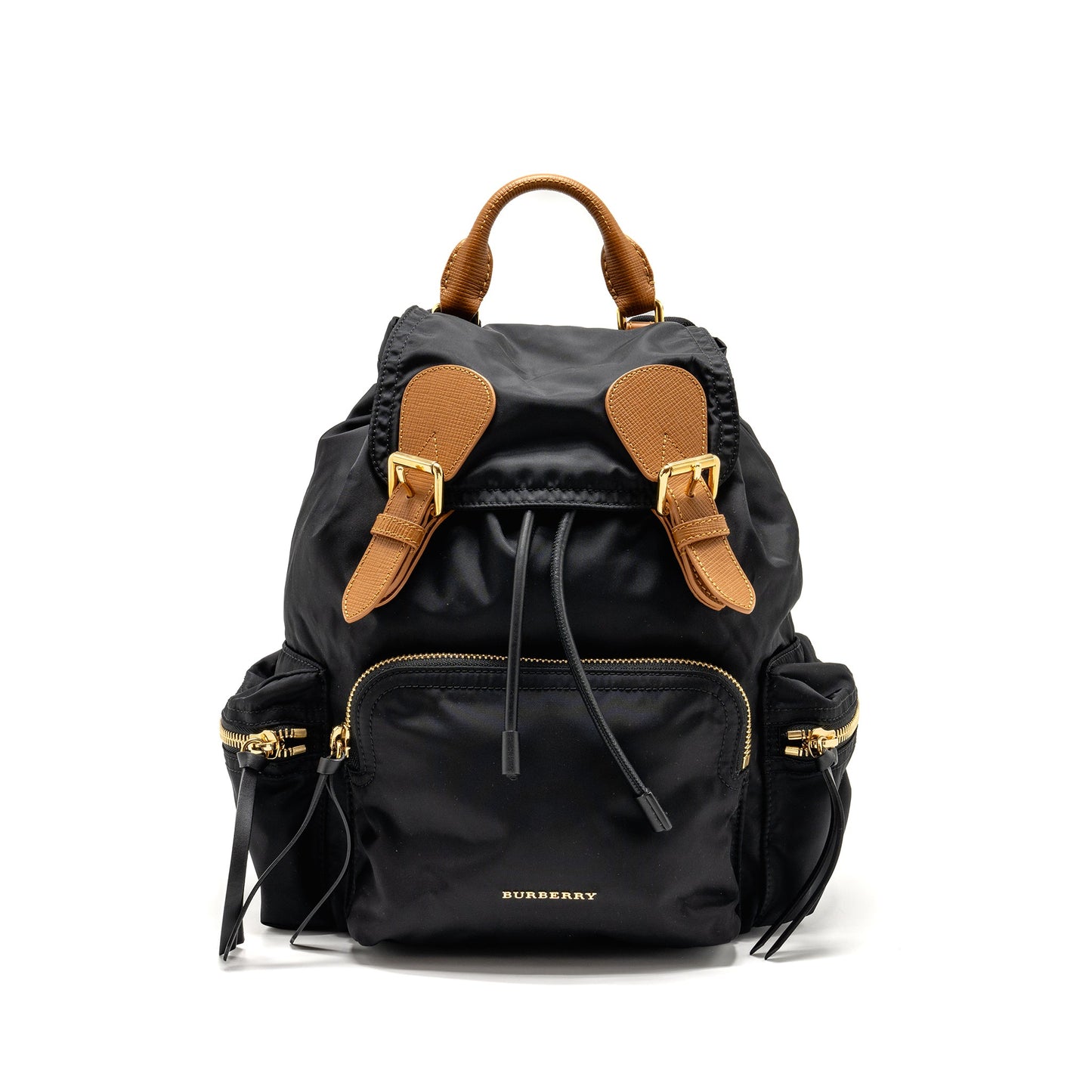 Burberry Medium Rucksack Backpack Nylon Black/Caramel