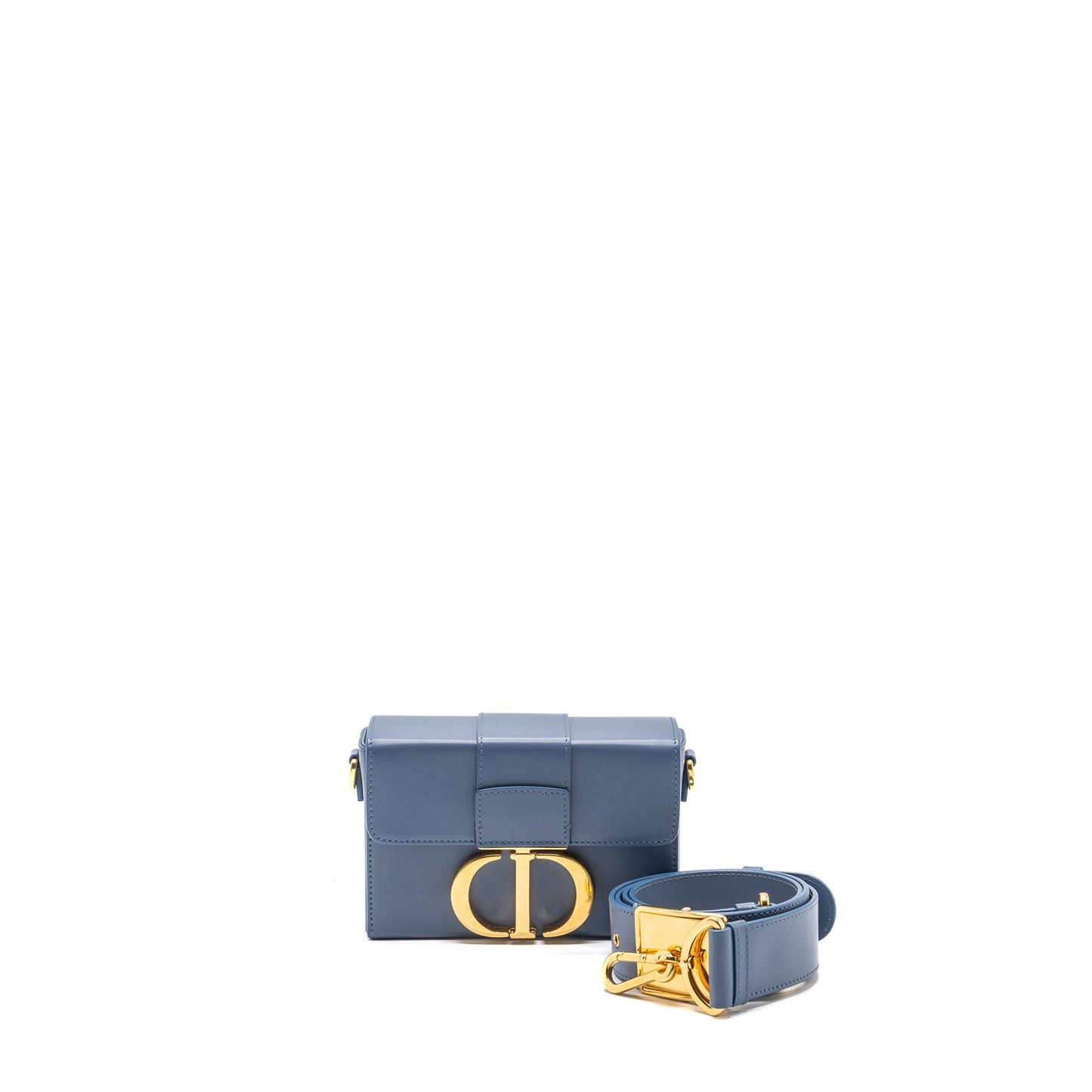 Dior 30 Montaigne Box Purse Calfskin Light Blue