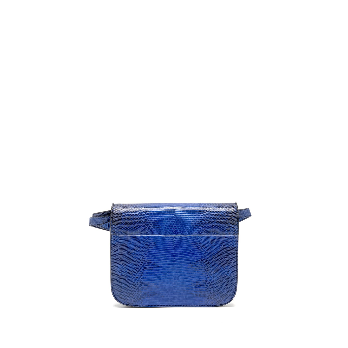 Luxury CELINE Medium Classic Box Bag Lizard Blue GHW