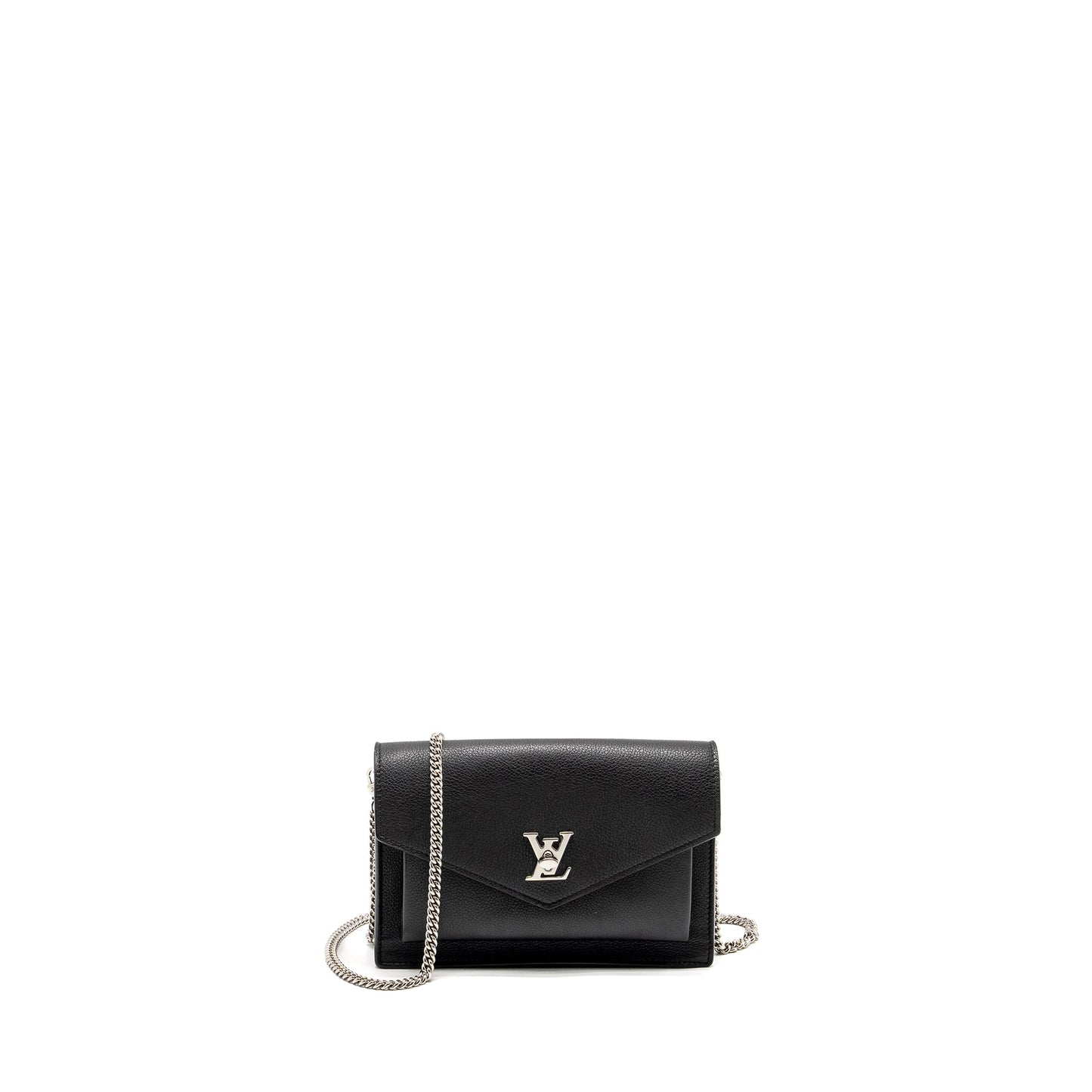 LOUIS VUITTON Mylockme Chain Pochette Calfskin Black