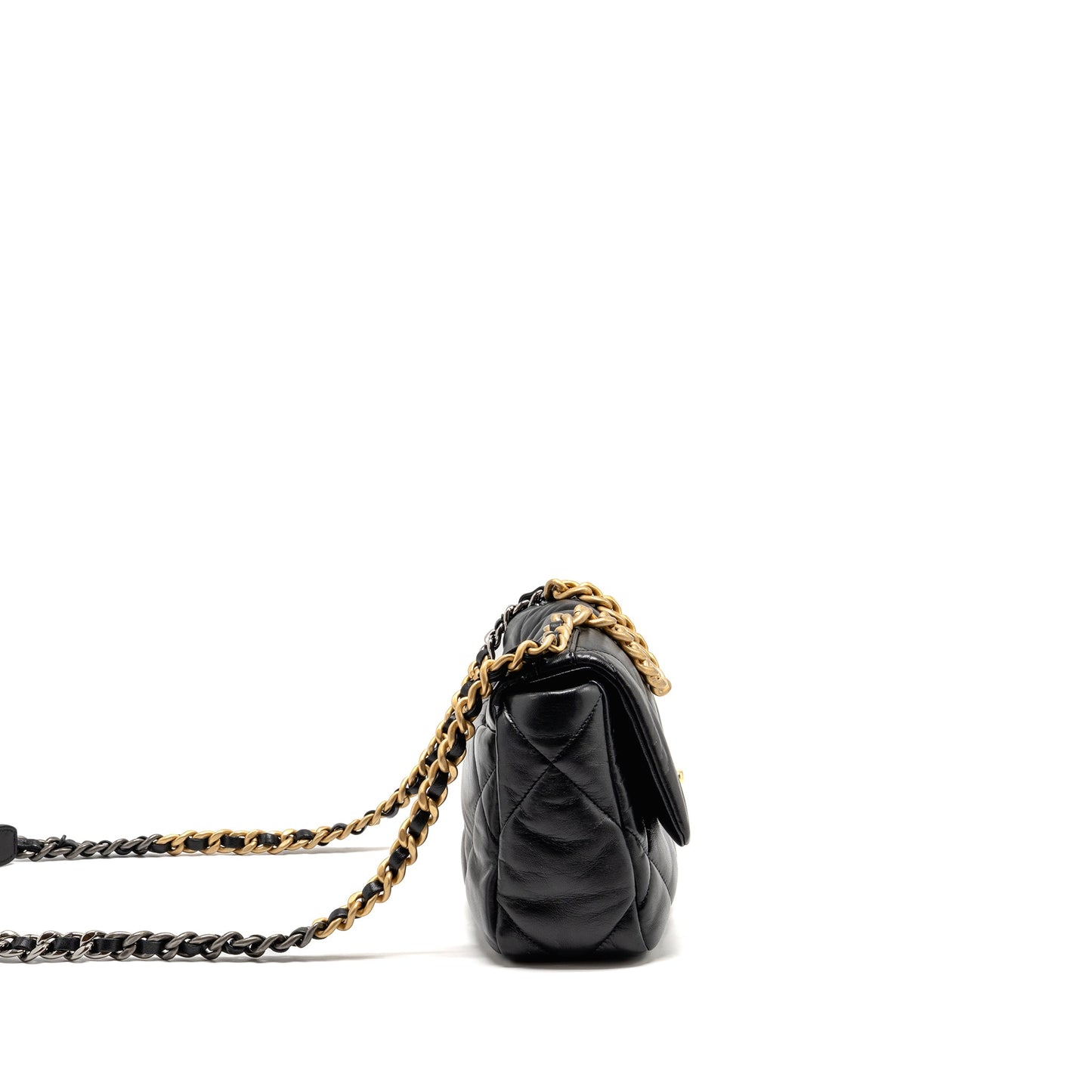 Chanel Small 19 bag goatskin black multicolor hardware (microchip)