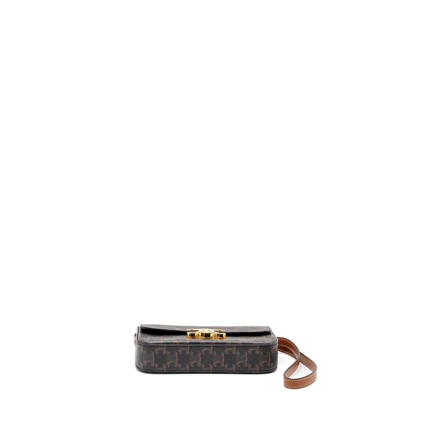 Celine Triomphe Mini Purse Calfskin Tan