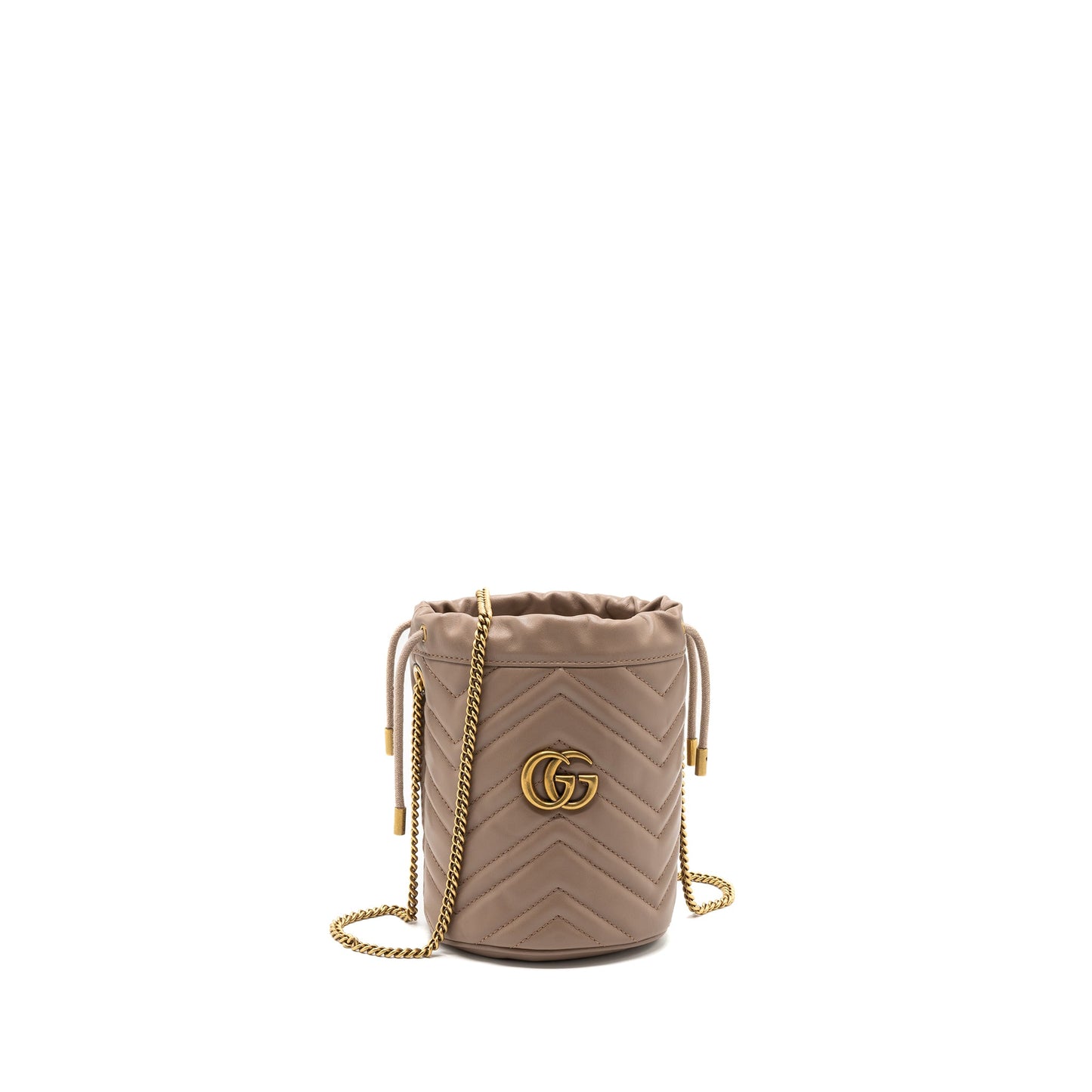 Gucci Marmont Mini Bucket Purse Beige
