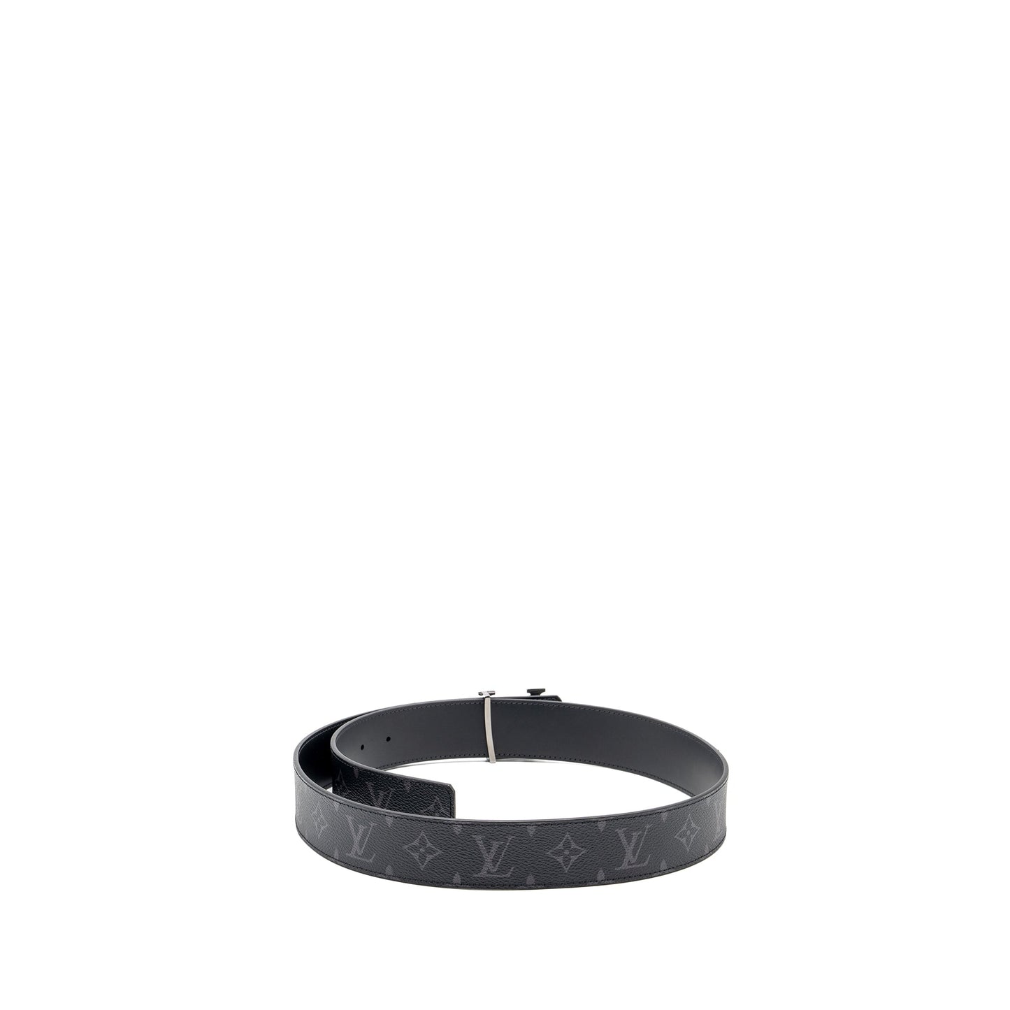 Louis Vuitton size 95 Initiales 40mm reversible belt black with dark ruthenium buckle