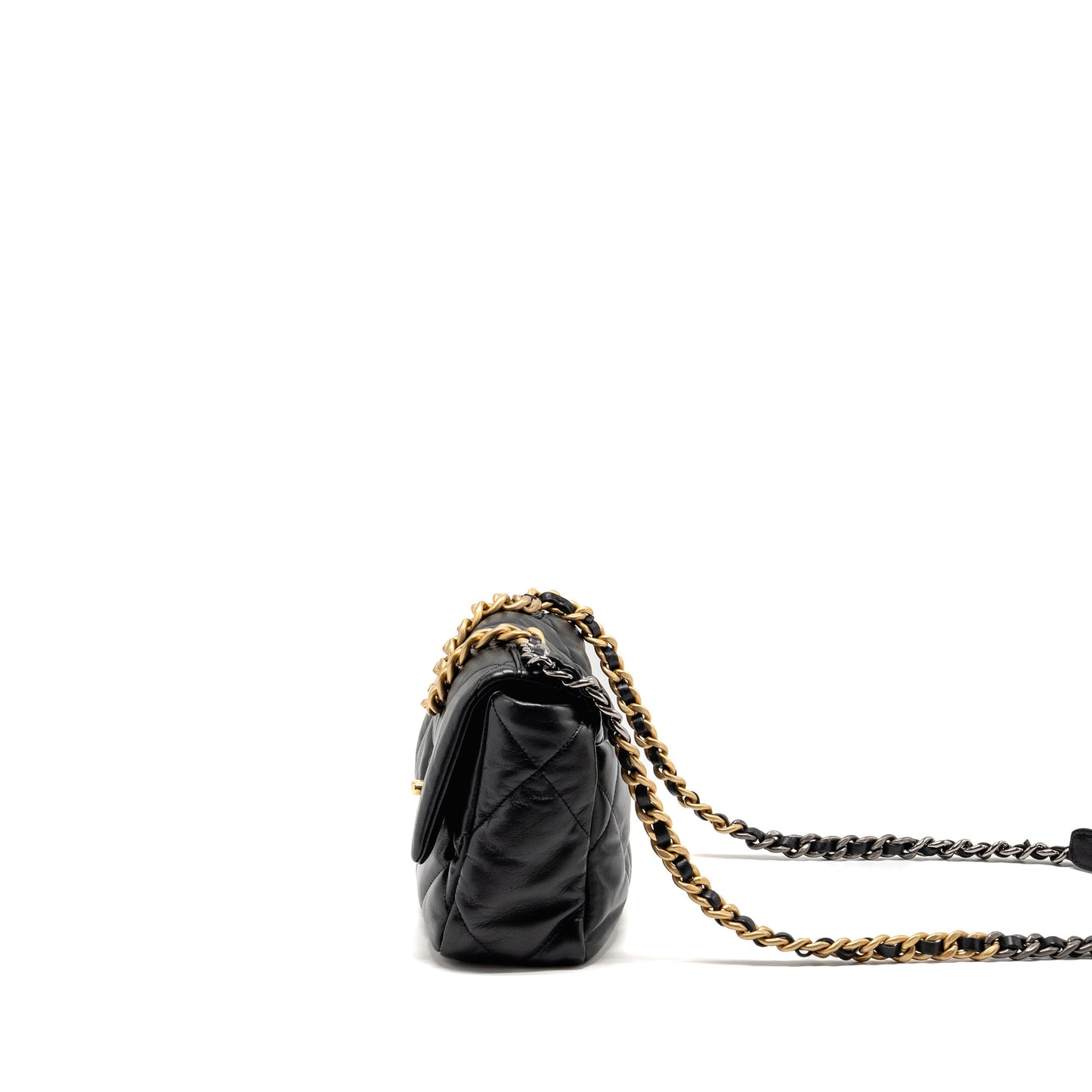 Chanel Small 19 bag goatskin black multicolor hardware (microchip)