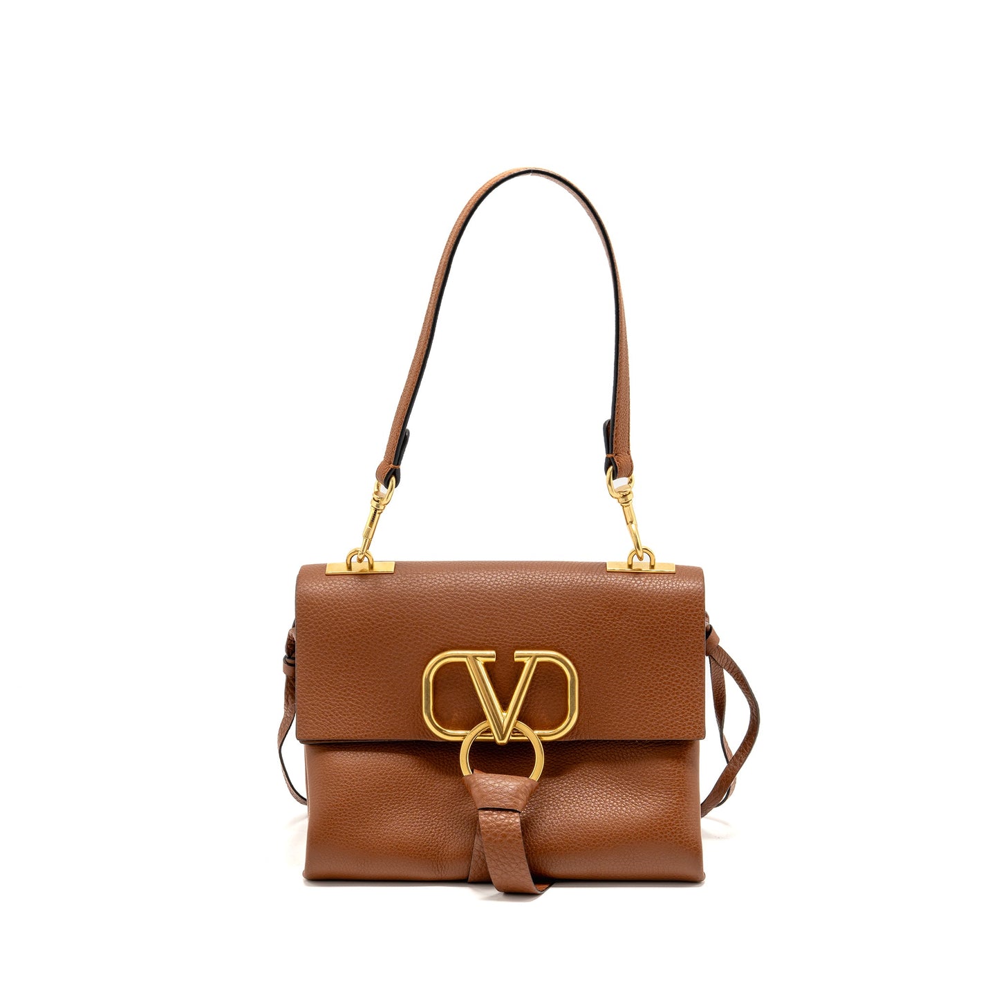 Valentino VRing Small Mini Purse Calfskin Brown