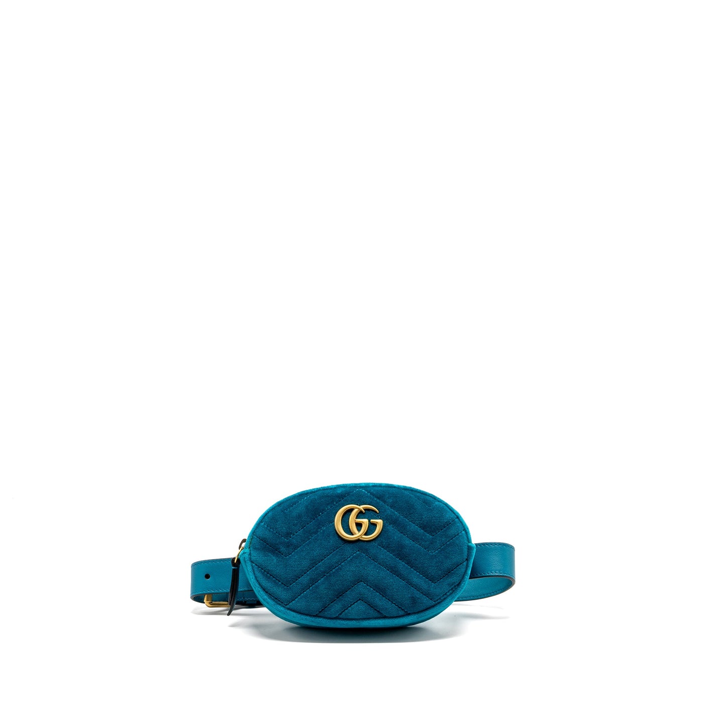 Gucci Size 65 Marmont Belt Purse Velvet Blue