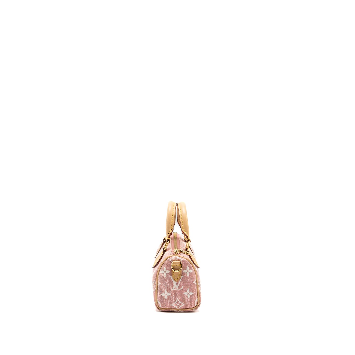 Louis Vuitton Nano Speedy Monogram Jacquard Denim Pink