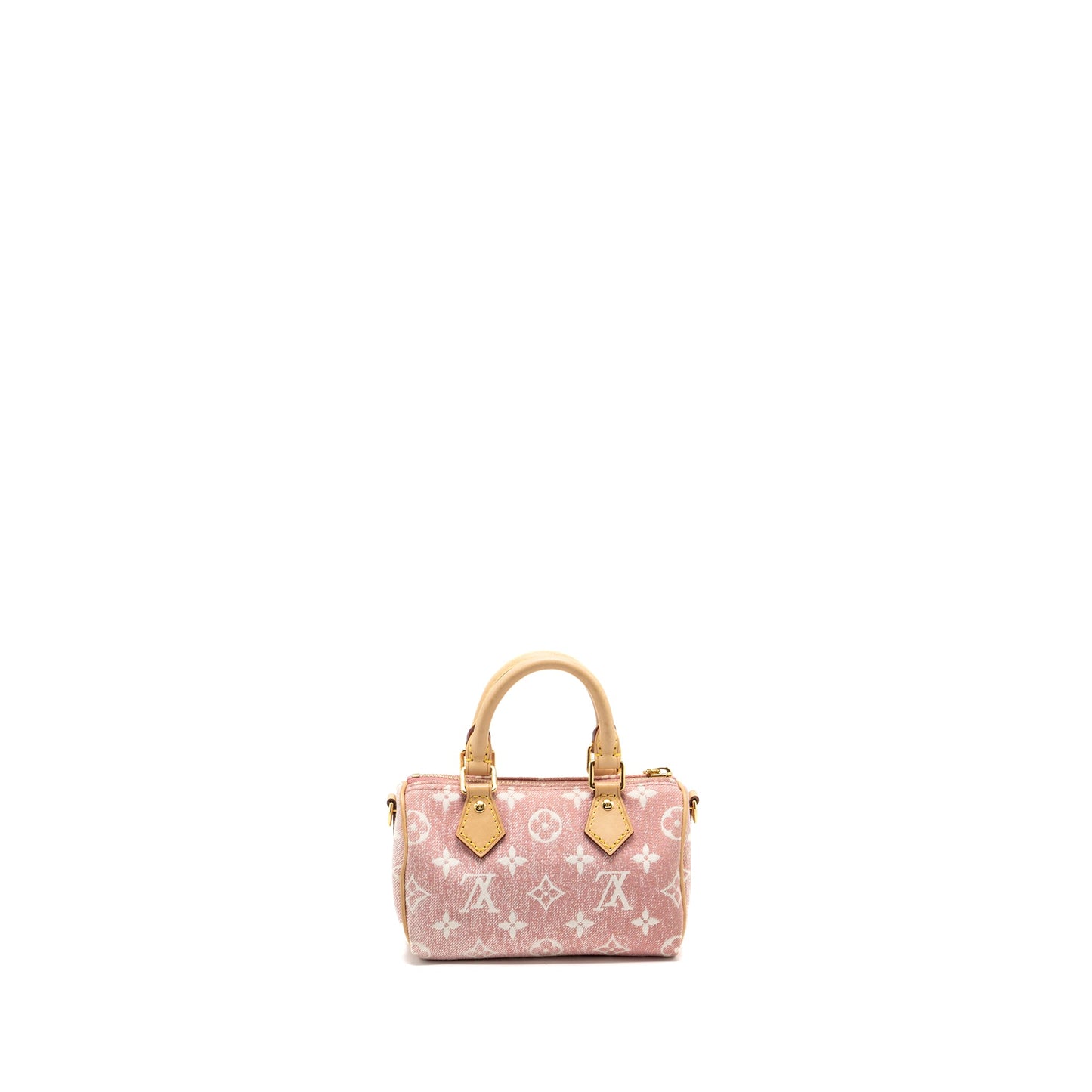 Louis Vuitton Nano Speedy Monogram Jacquard Denim Pink