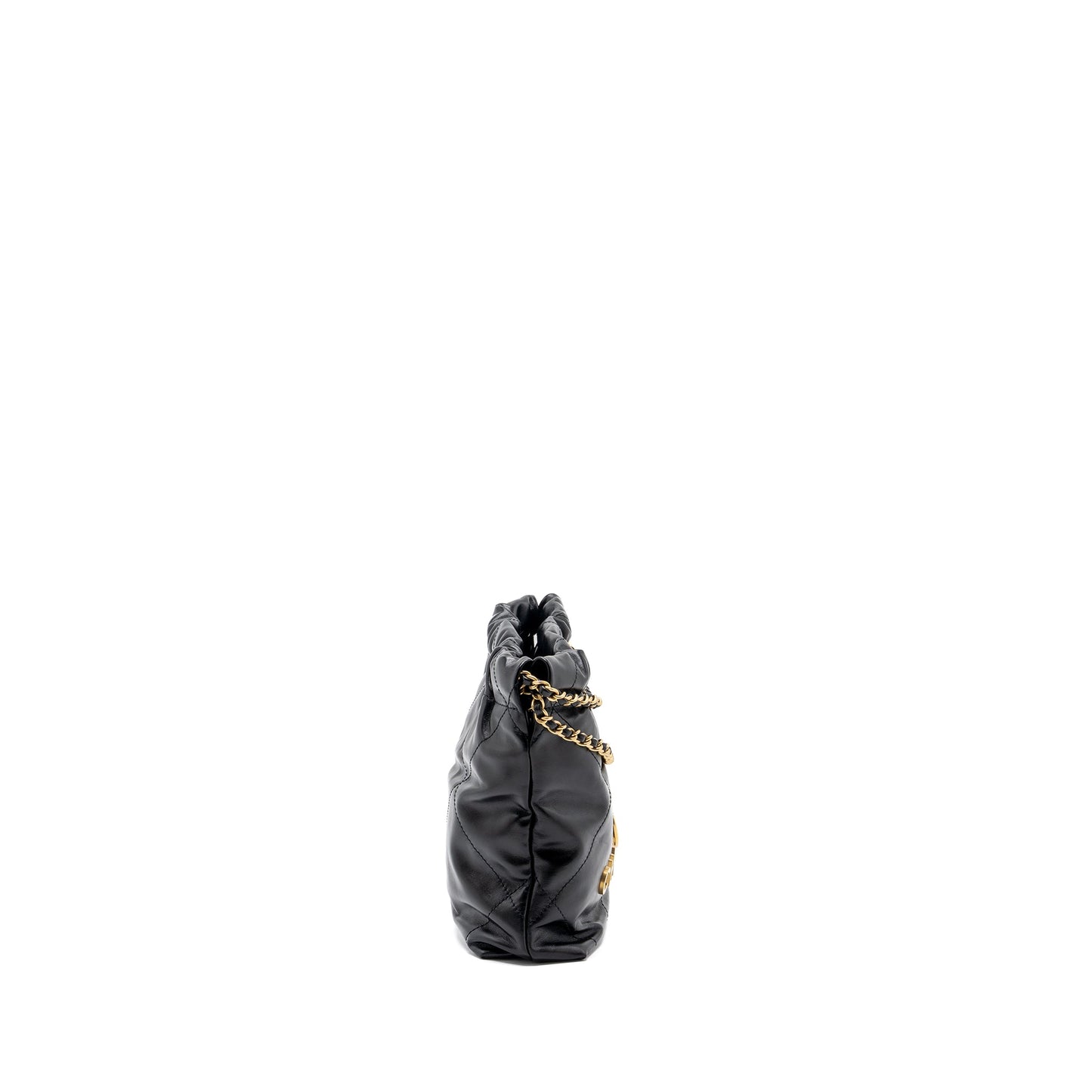 Chanel Mini 22 Bag Shiny Calfskin Black GHW(Microchip)