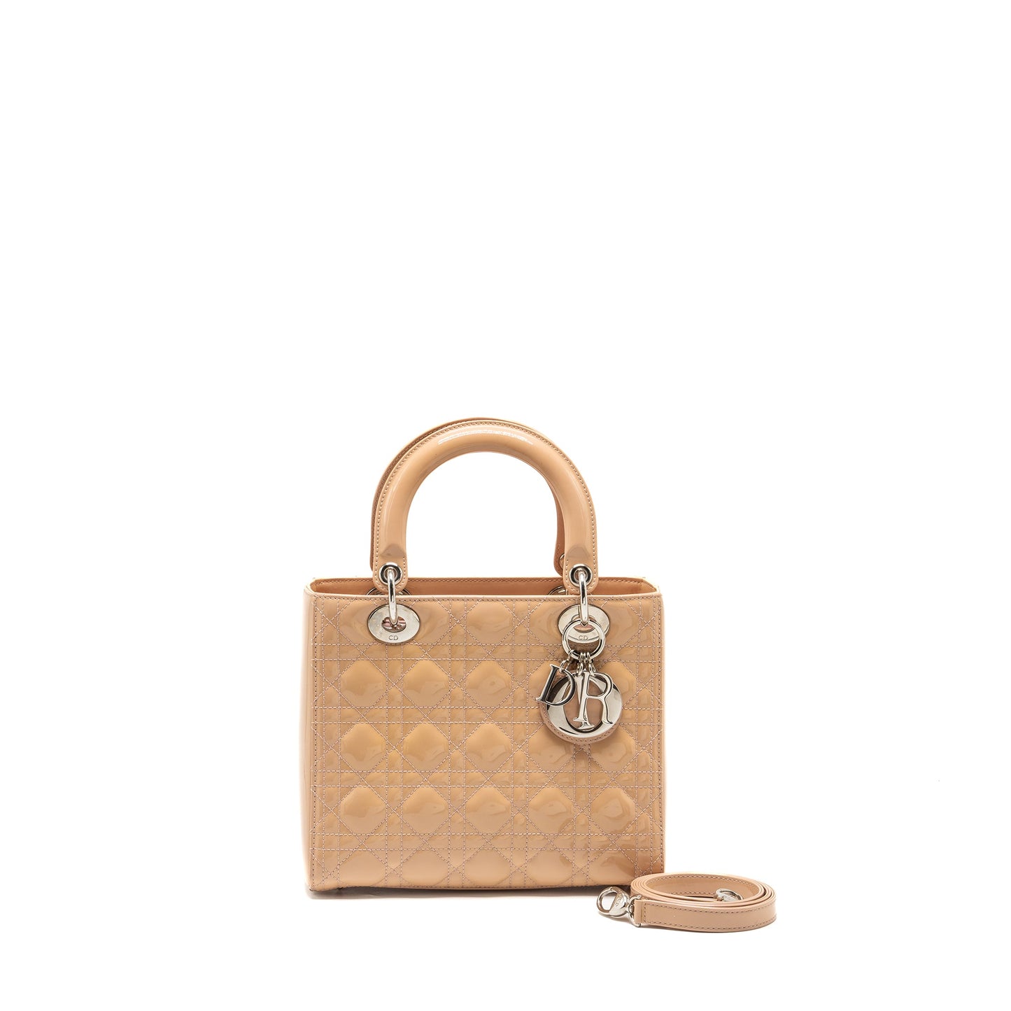 Dior Medium Lady Dior patent light pink
