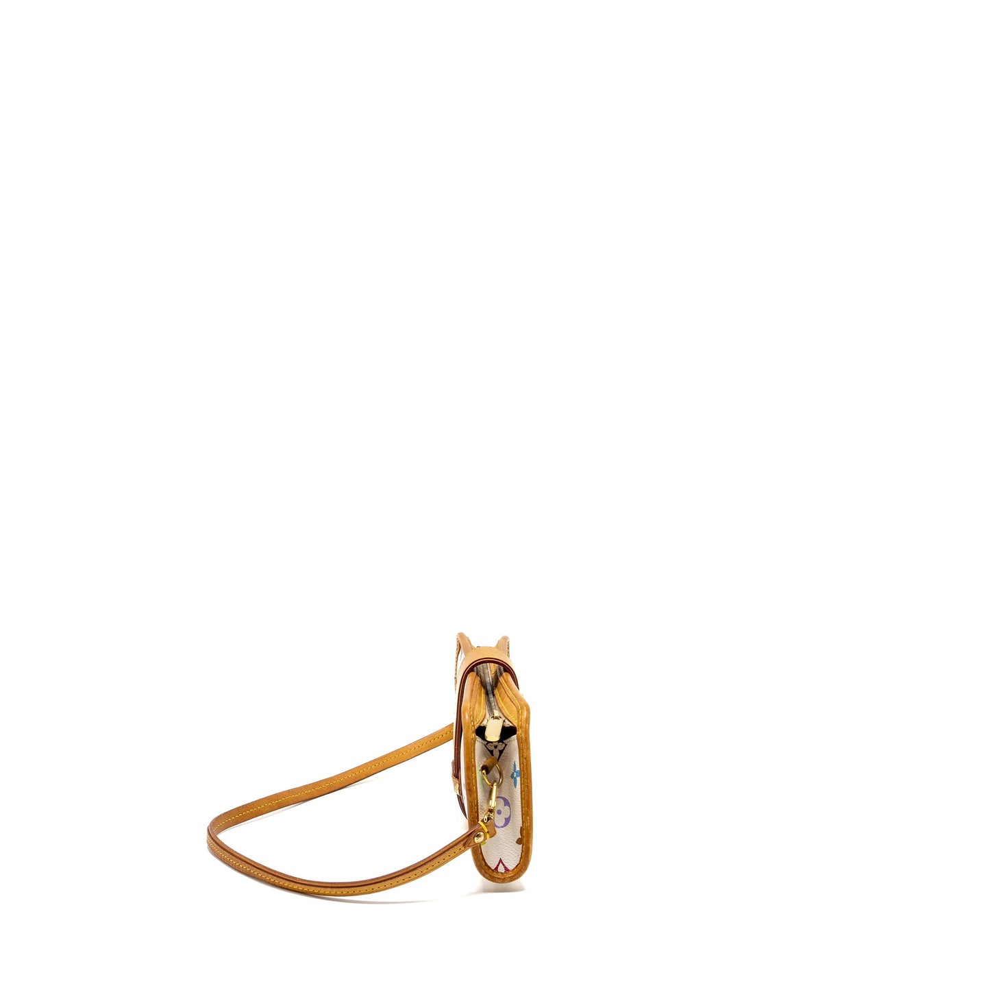 Louis Vuitton Vintage Shirley Clutch Multicolour Monogram Canvas White