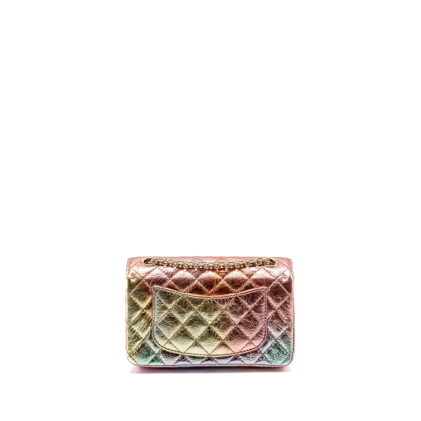 Chanel 20A mini 2.55 reissue flap bag goatskin leather rainbow multicolor ombrÃ© LGHW