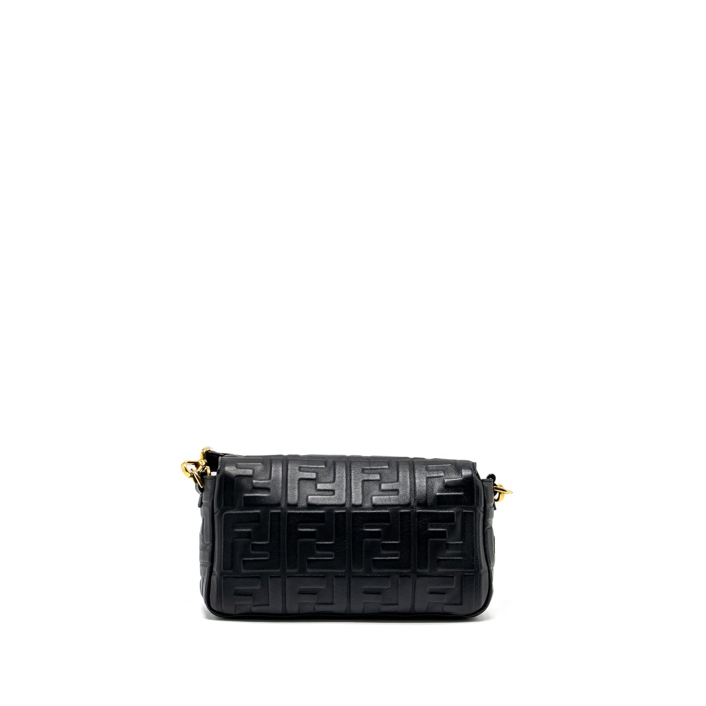 Fendi Baguette Purse with Motif Nappa Black