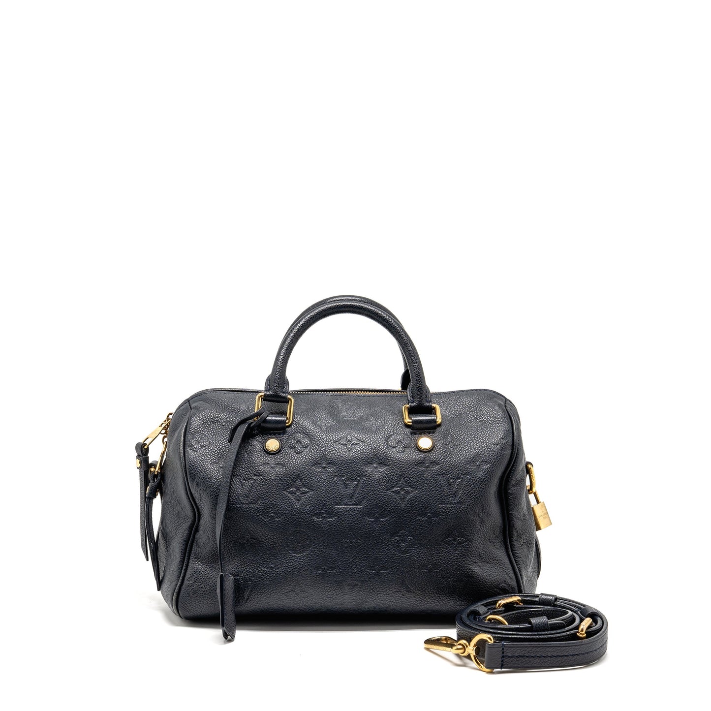 Louis Vuitton Speedy Bandouliere 25 Monogram Empreinte Leather Navy