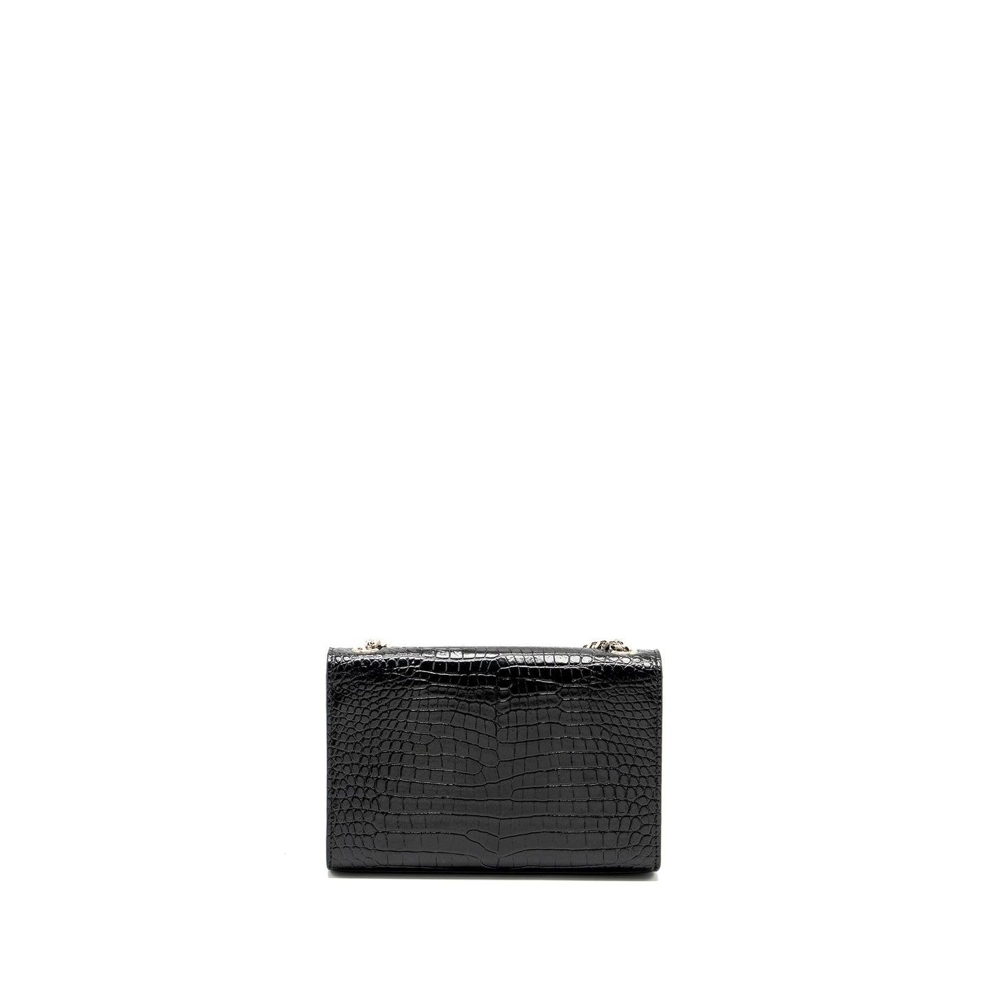 Saint Laurent / Kate Small Chain Wallet With Tassel in Crocodile-Embossed Black
