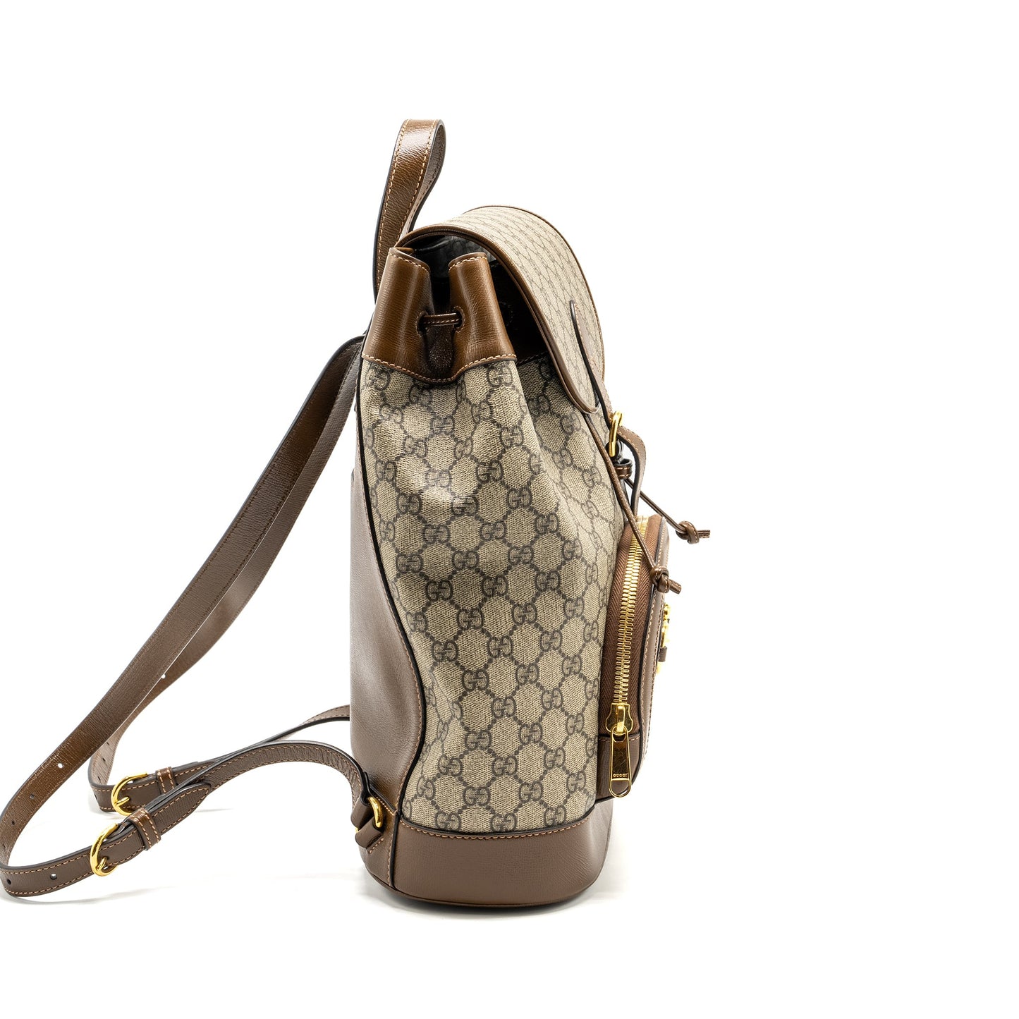 Gucci 1955 Horsebit backpack supreme canvas / calfskin brown