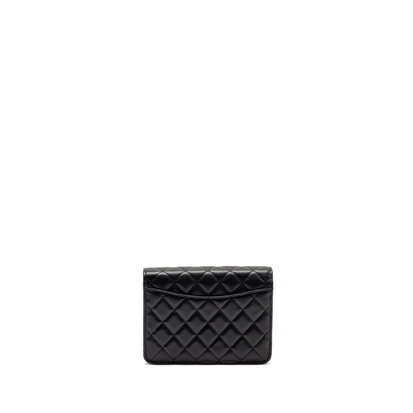 Chanel Square Wallet On Chain Caviar Black LGHW (Microchip)