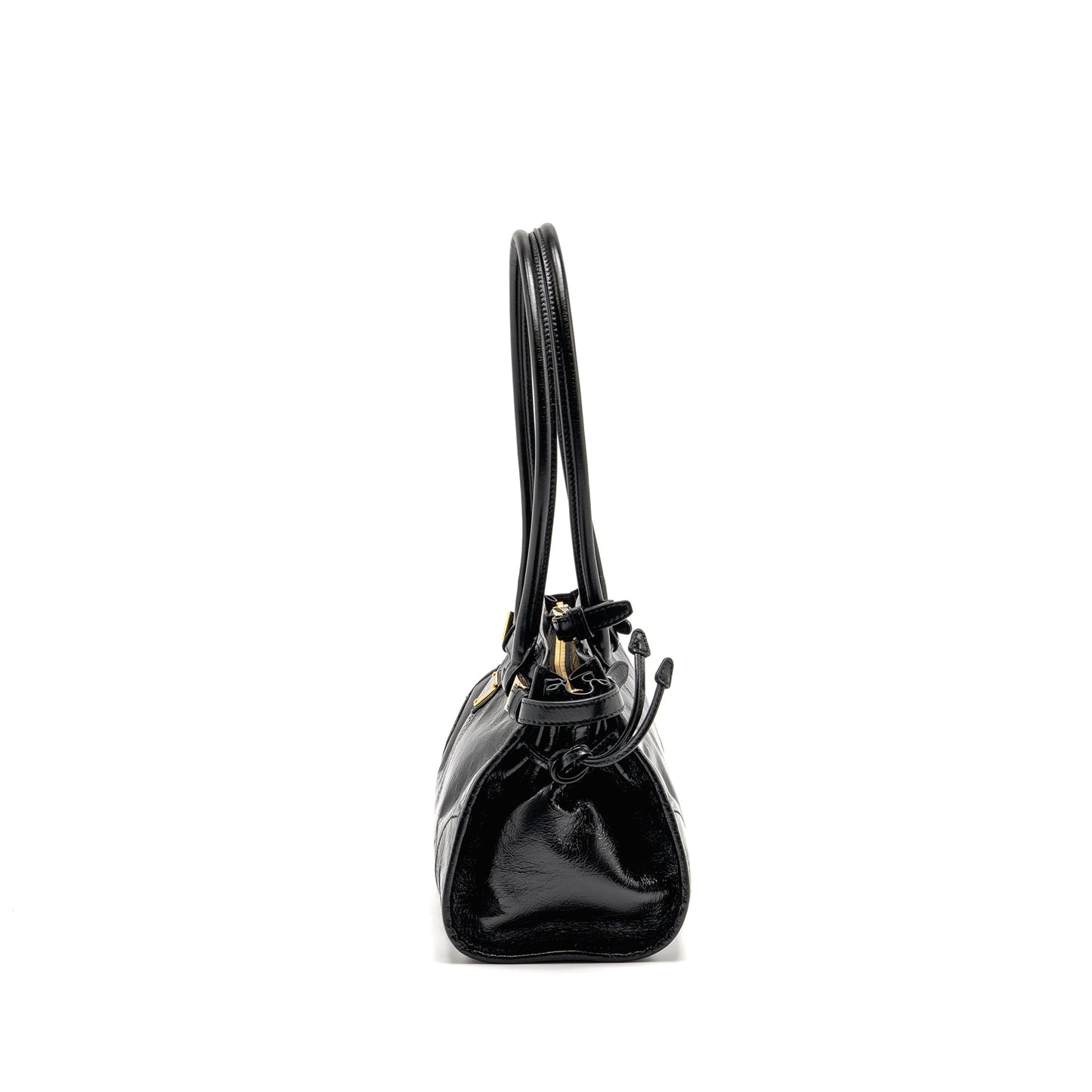 Prada Bonnie Medium Leather Handbag Calfskin black