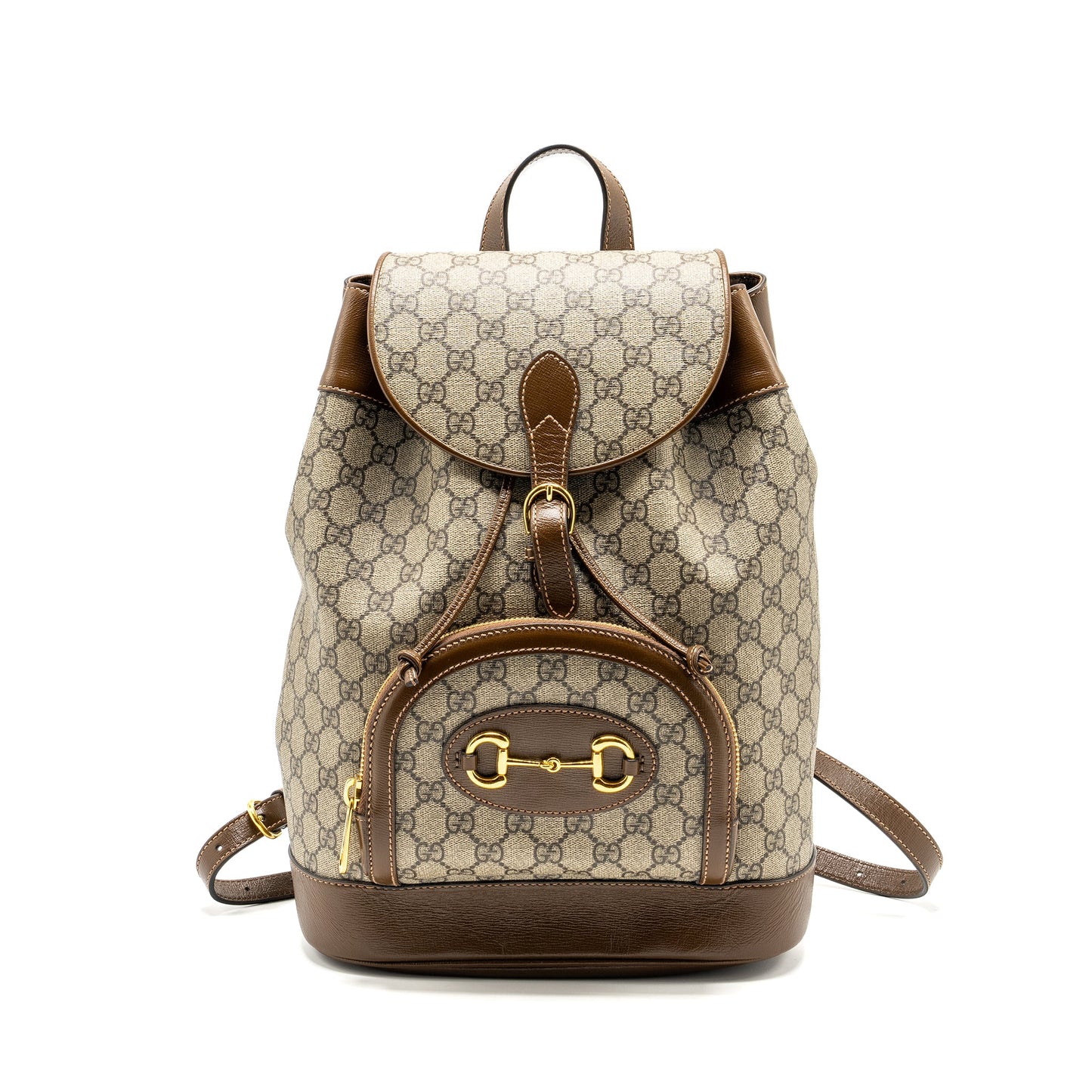Gucci 1955 Horsebit backpack supreme canvas / calfskin brown