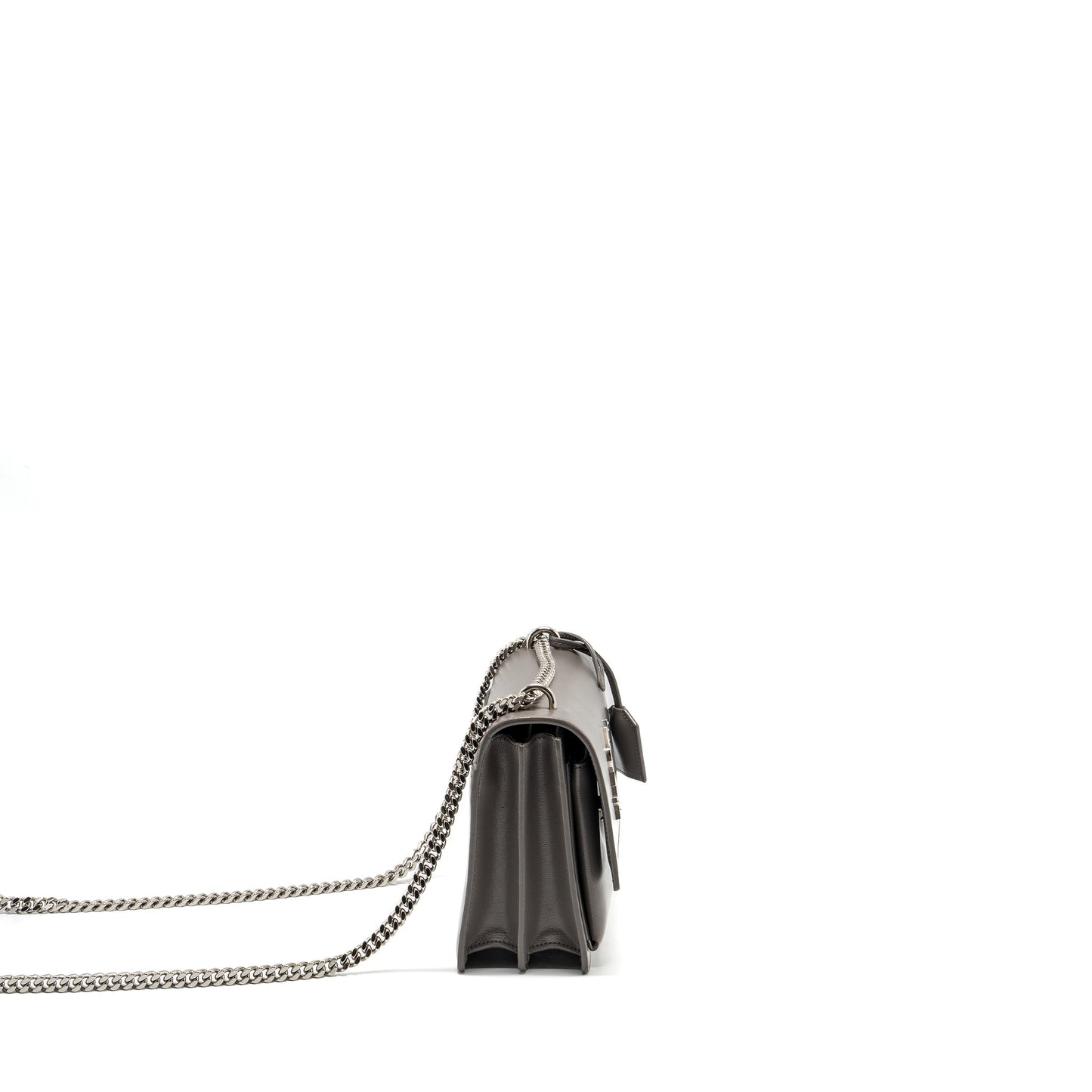 SAINT LAURENT / Medium Sunset Purse Calfskin Grey