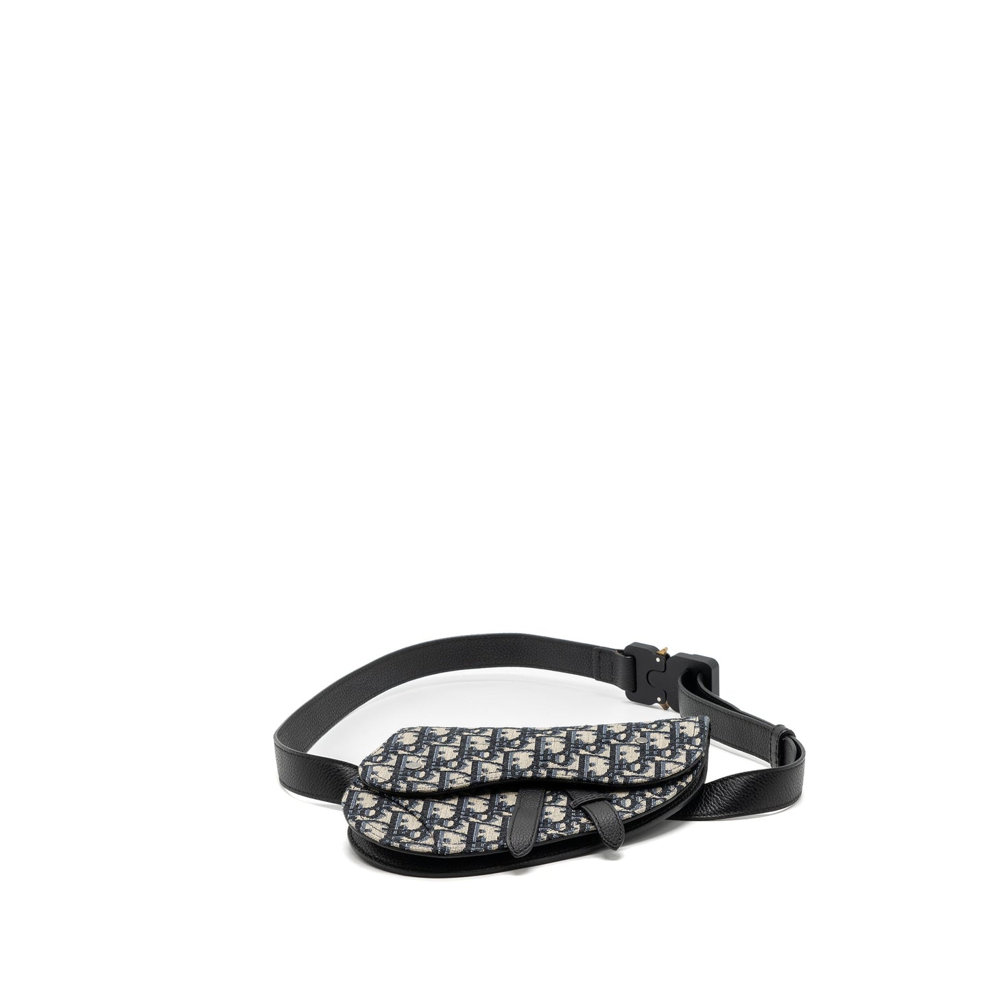 Dior saddle belt Purse blue dior oblique jacquard black hardware