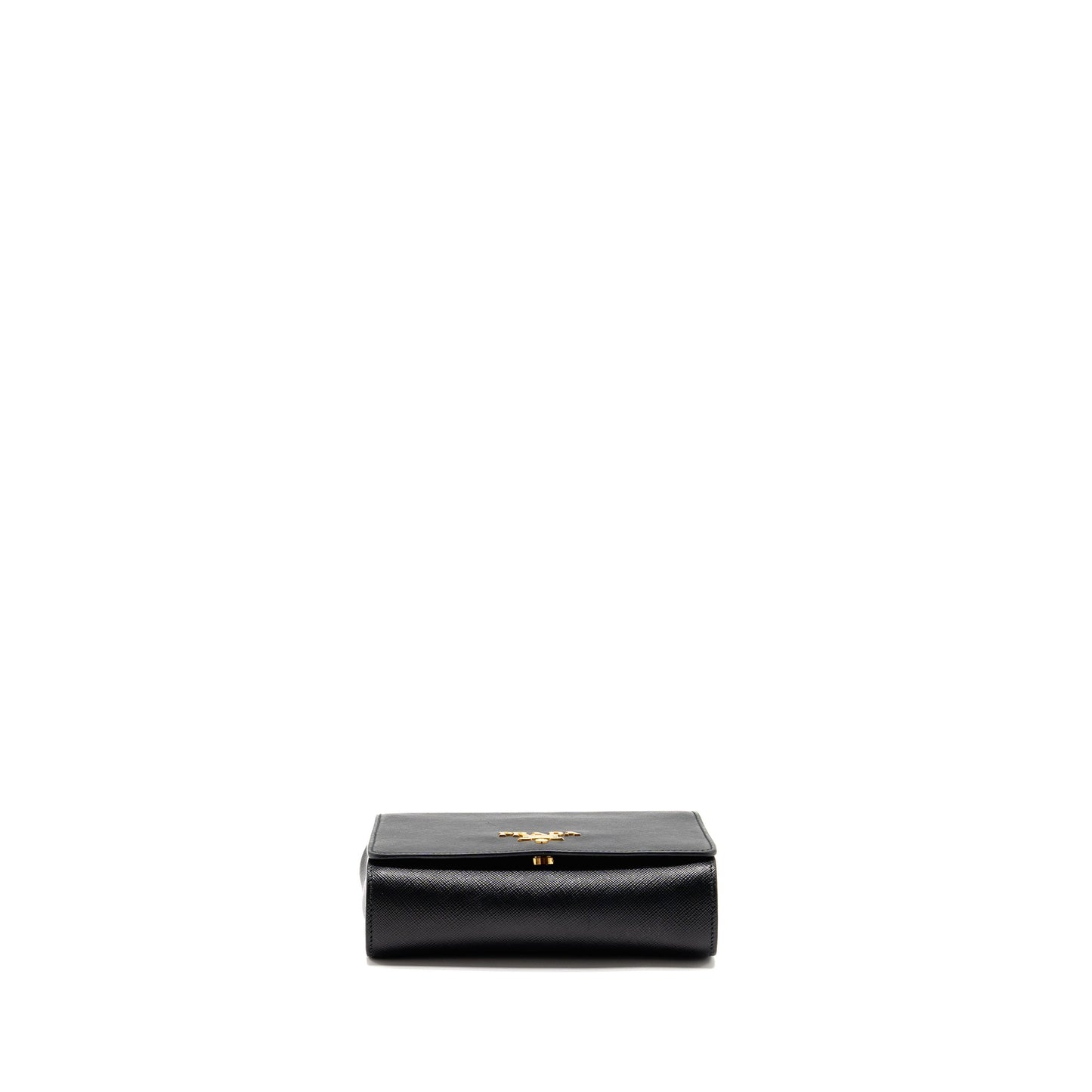 Prada Saffiano Chain Purse Calfskin Black