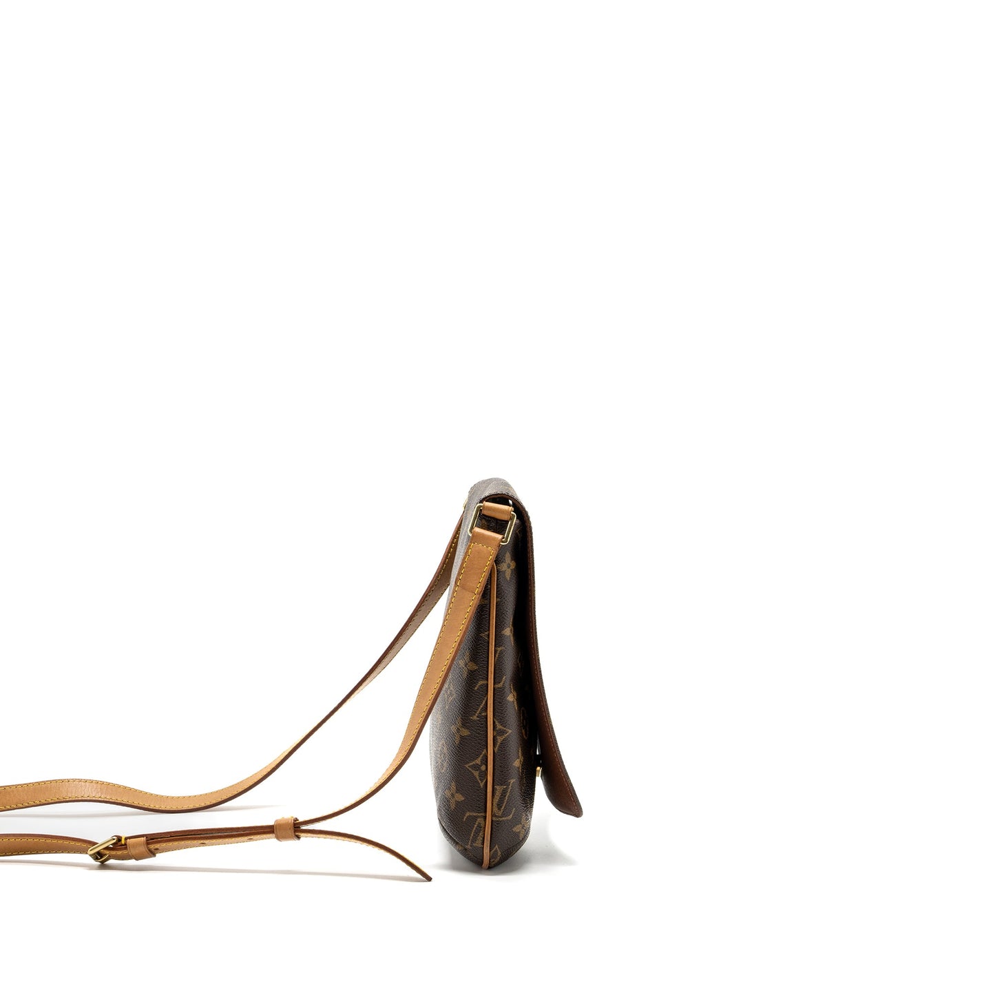 Louis Vuitton Vintage Vertical Crossbody Flap Purse Monogram Canvas