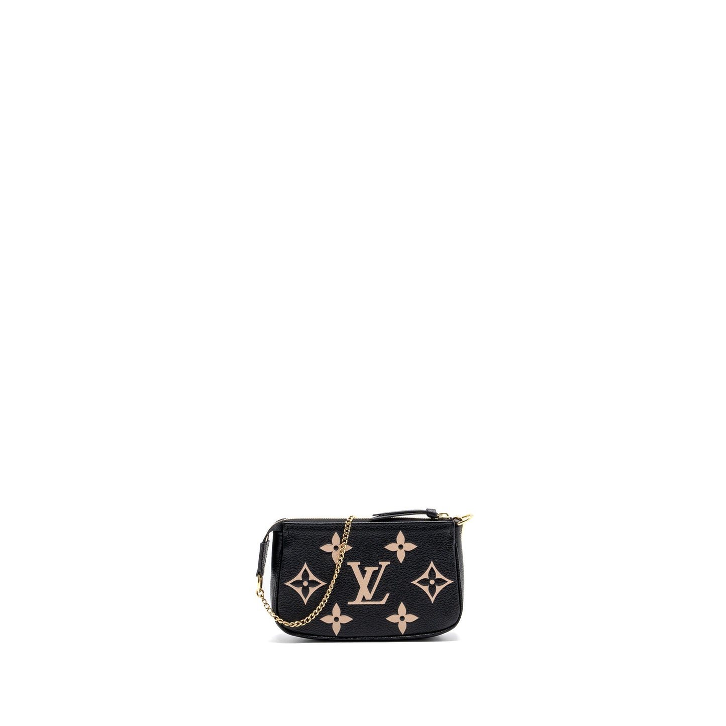 Louis Vuitton Mini Pochette Accessories Monogram Empreinte Black/ Beige