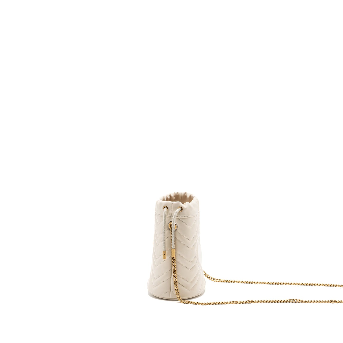 Gucci Marmont Mini Bucket Purse calfskin White