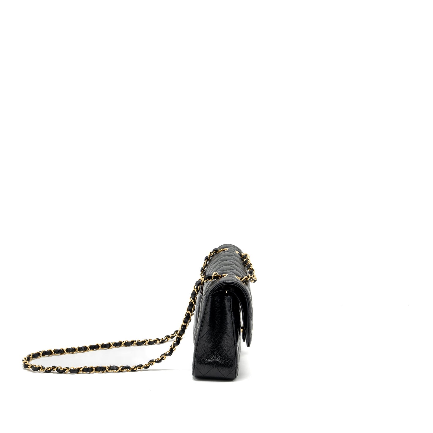 Chanel medium classic double flap bag Caviar black GHW (microchip)