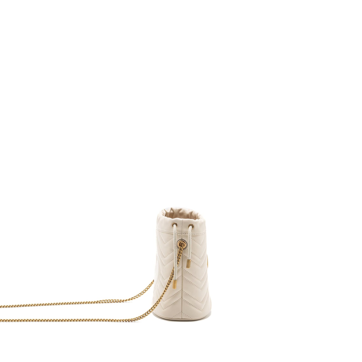 Gucci Marmont Mini Bucket Purse calfskin White
