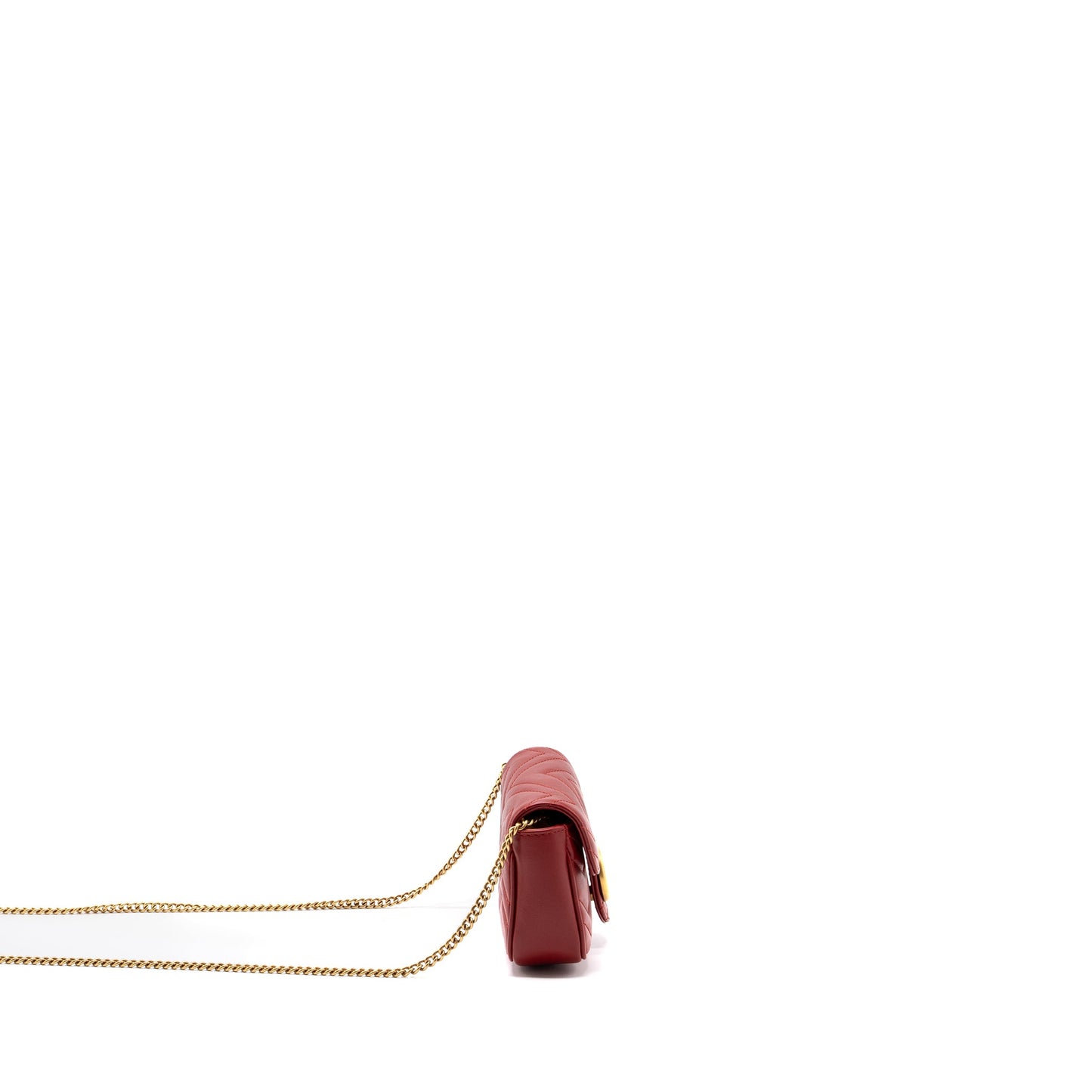Gucci Marmont super mini matelassÃ© chevron Calfskin red