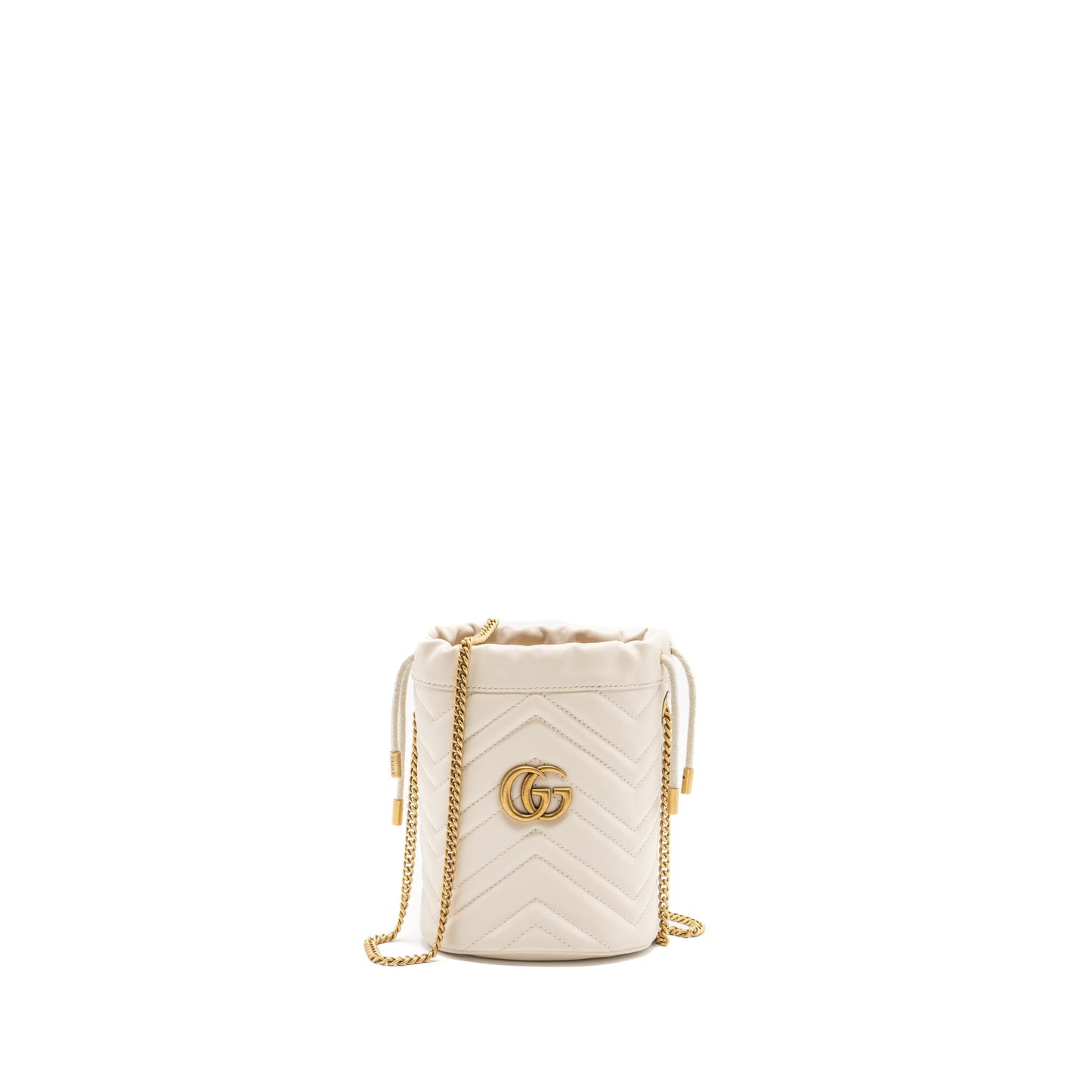 Gucci Marmont Mini Bucket Purse calfskin White