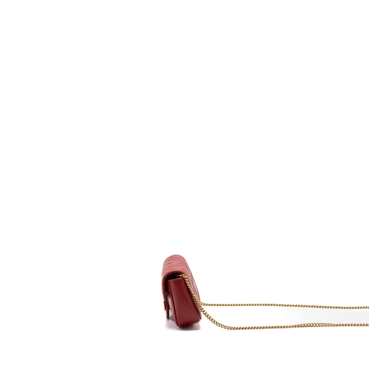 Gucci Marmont super mini matelassÃ© chevron Calfskin red