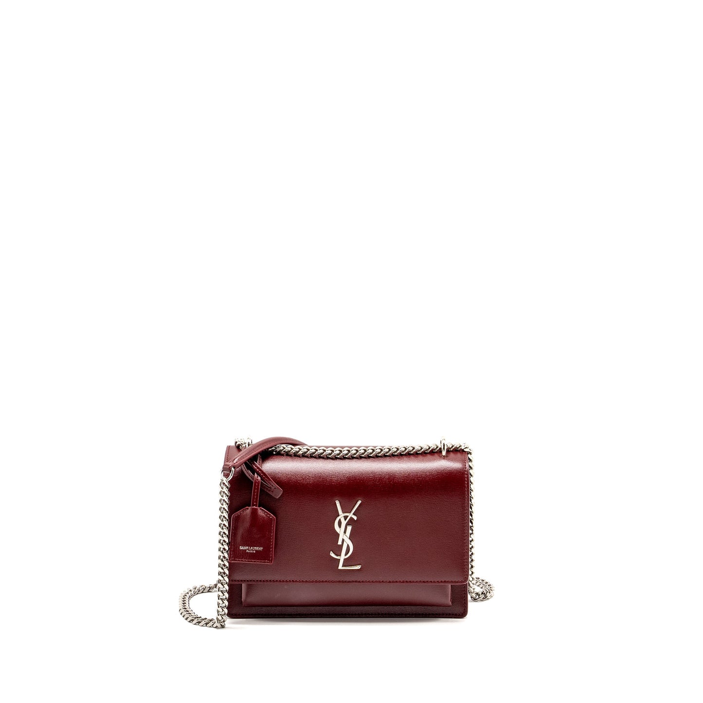 Saint Laurent/ Sunset Purse Calfskin Burgundy